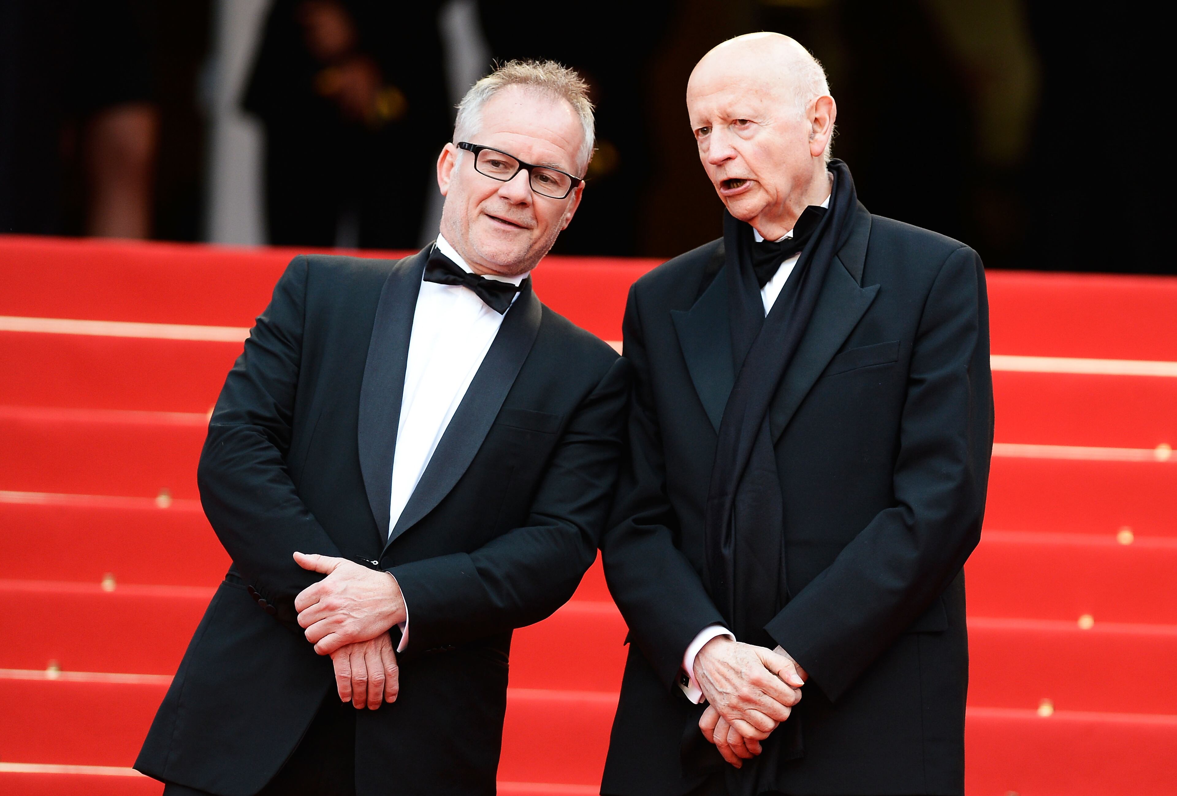 CANNES, FRANCE - MAY 16: Cannes Film Festival artistic director Thierry Fremaux and Chairman of the Cannes Film Festival Gilles Jacob attend the 'Jeune & Jolie' premiere during The 66th Annual Cannes Film Festival at the Palais des Festivals on May 16, 2013 in Cannes, France. (Photo by Pascal Le Segretain/Getty Images)