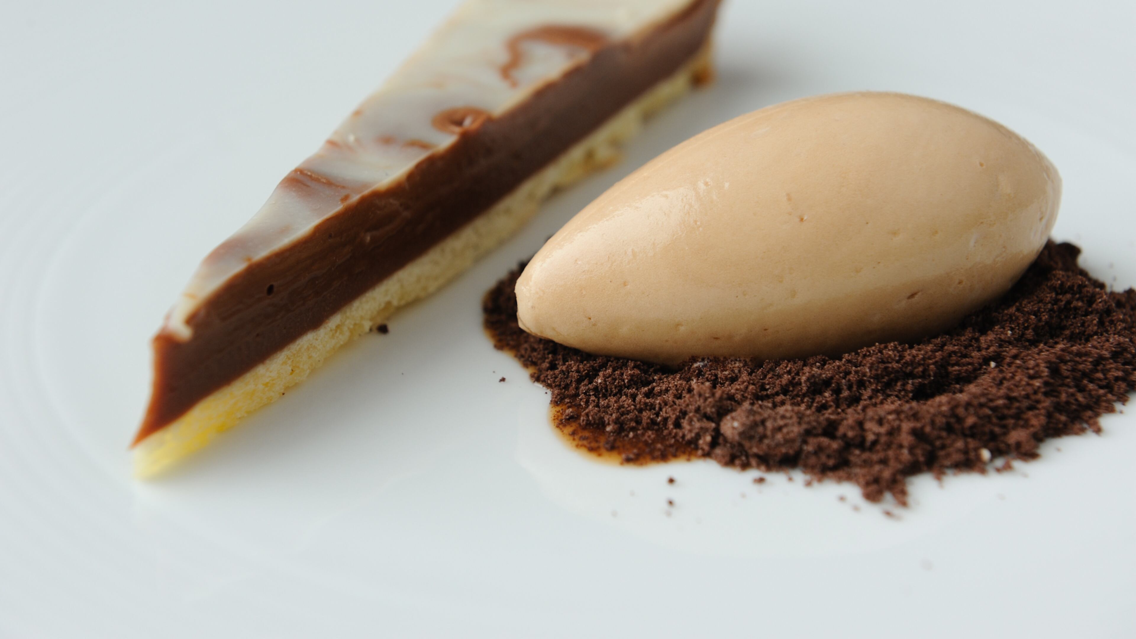 Chocolate-buttermilk tart, caramelized milk sorbet from Staplehouse. (BECKYSTEIN.COM)