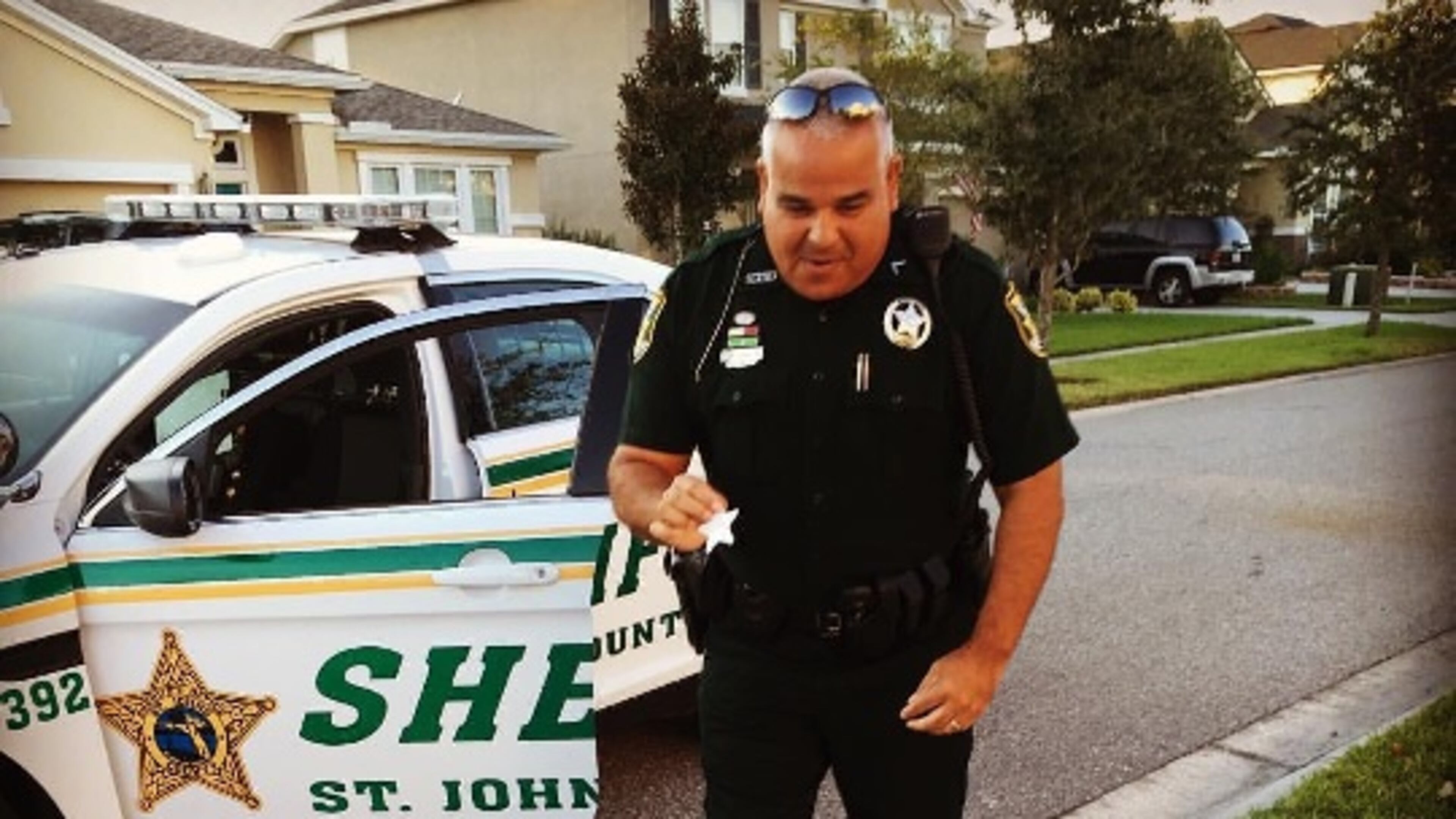 Viewer Kristine Gill shared this photo of her grandson getting a Junior Deputy badge from a St. Johns County Sheriff's Office deputy.