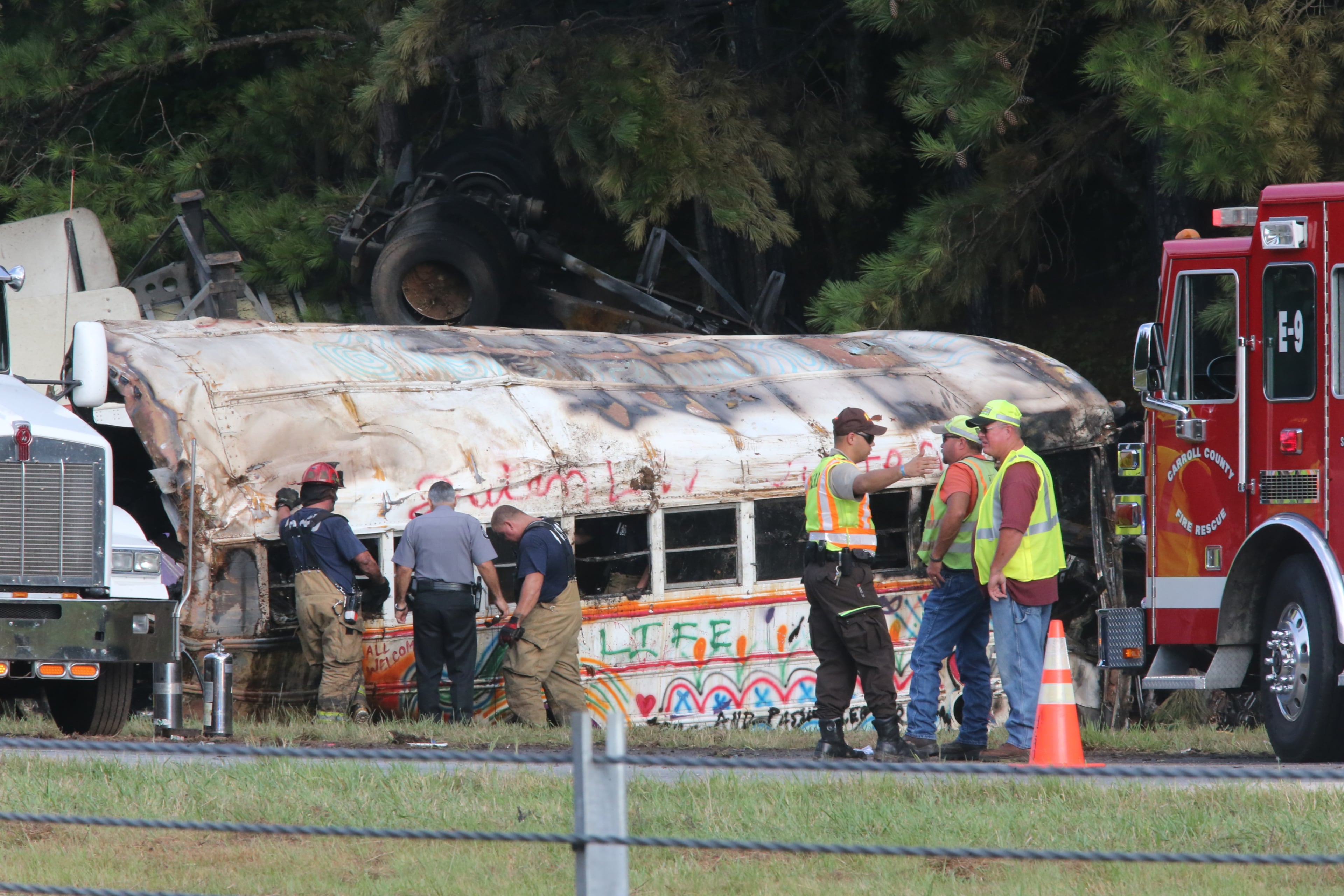 The crash happened around 6 a.m. on I-20 westbound near Mile Marker 20 in Carroll County, about four miles west of the Ga. 61 exit. JOHN SPINK/JSPINK@AJC.COM