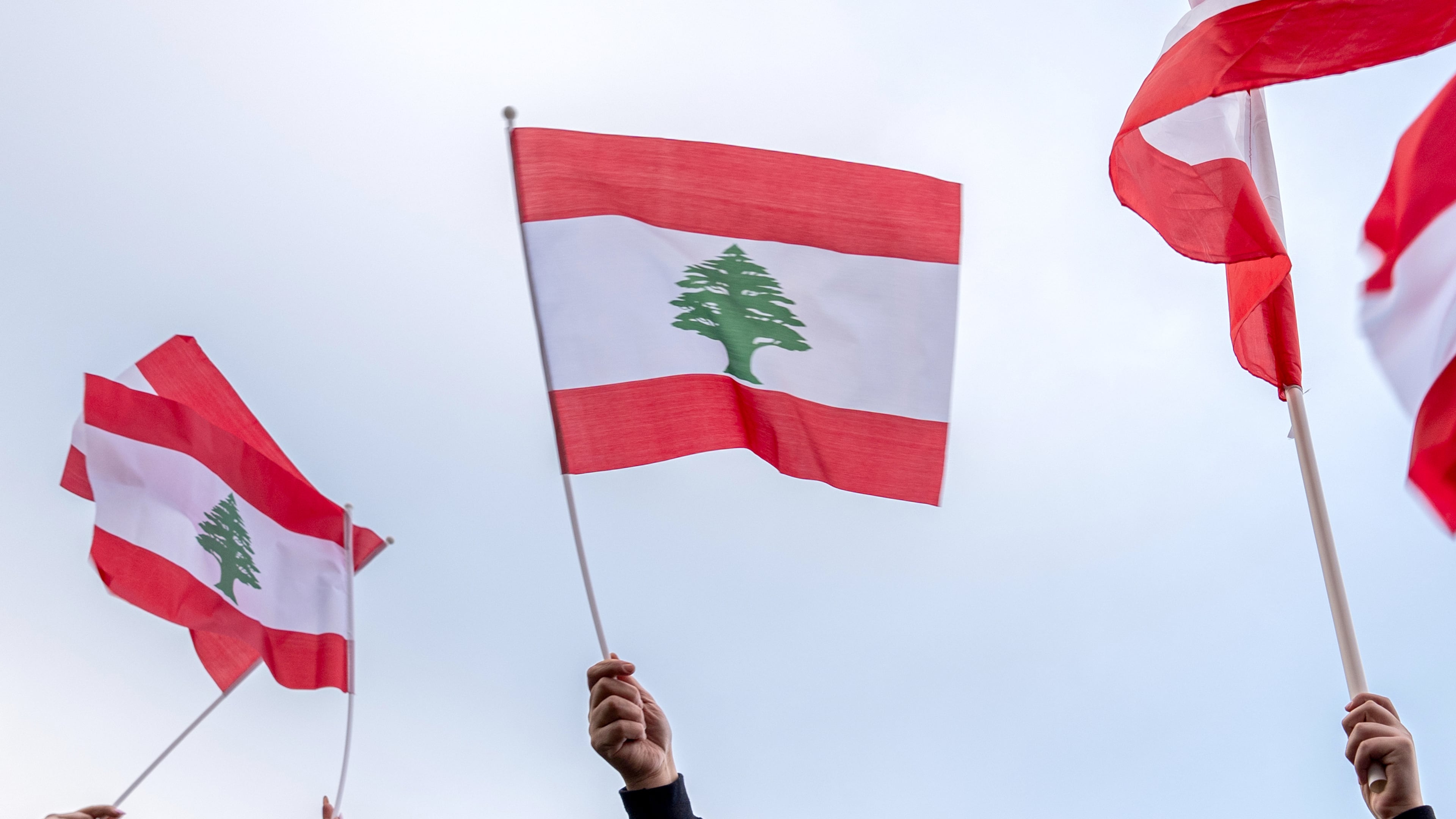 FILE - People wave Lebanese flags during a vigil, April 10, 2026, in Dearborn, Mich. (AP Photo/Julia Demaree Nikhinson, File)