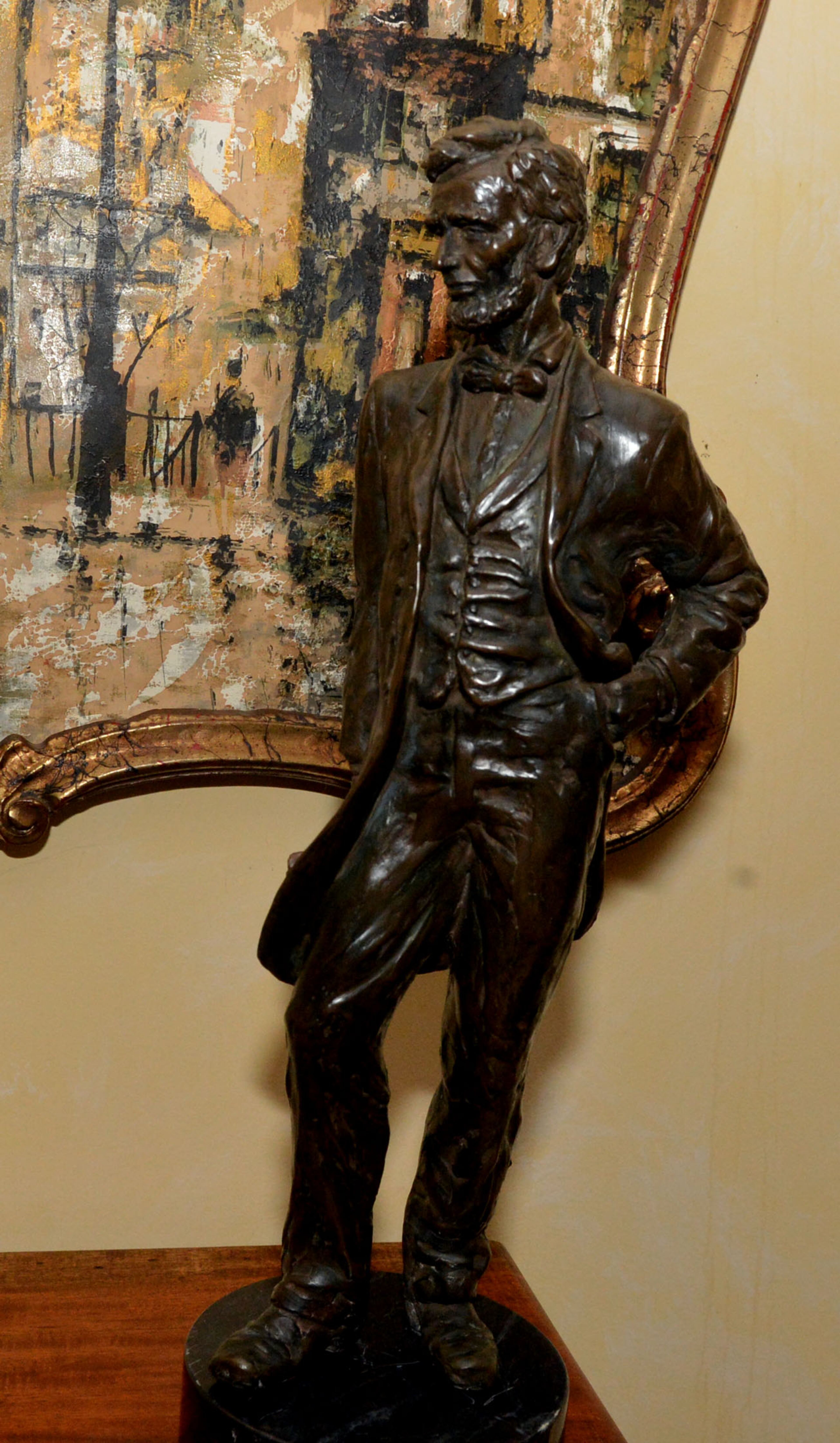 A statue of Abraham Lincoln is among the memorabilia in Gene Griessman's Sandy Springs home.