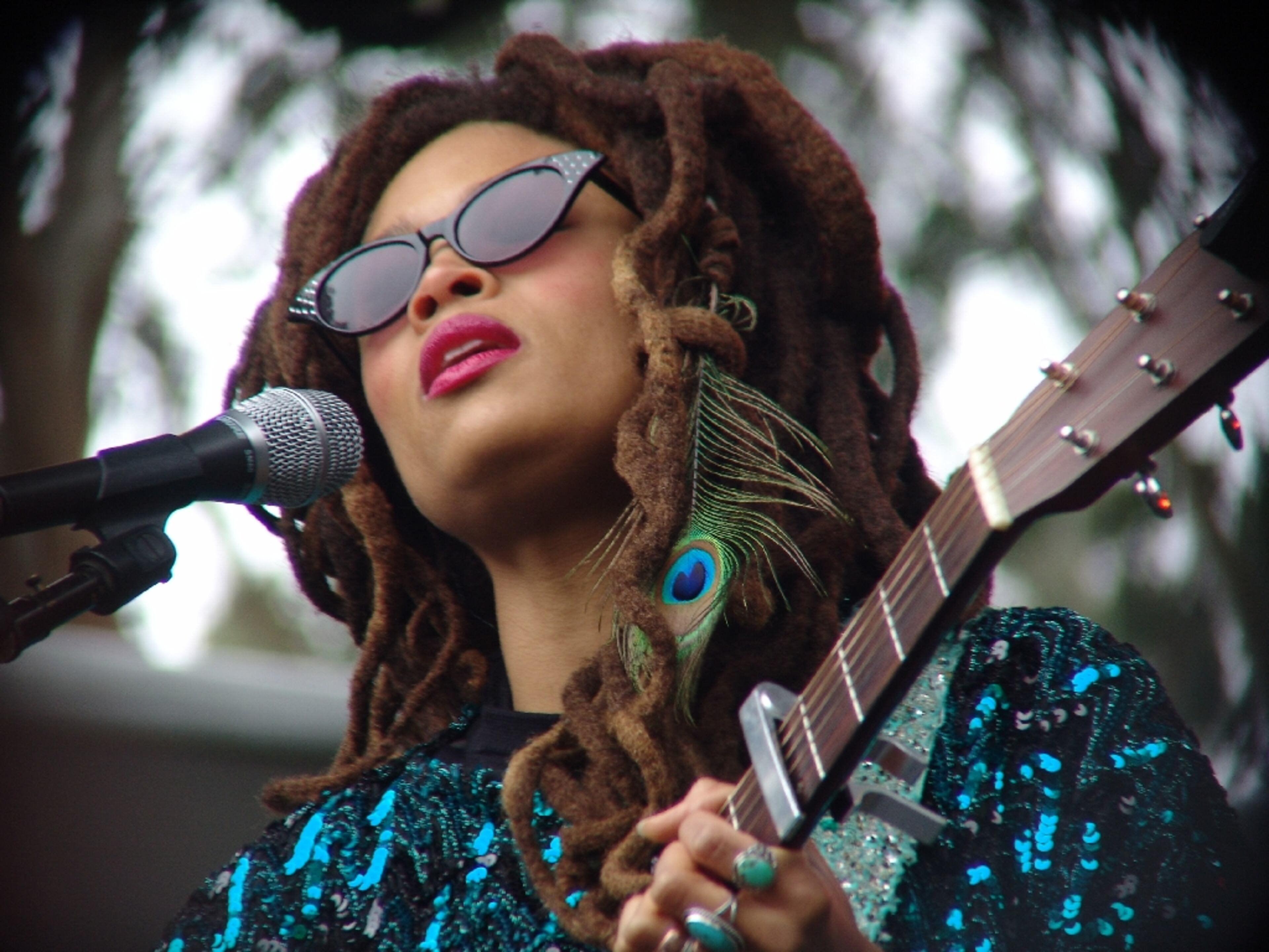 Early arrivals at Outside Lands on Saturday got treated to a spellbinding set from Tennessee country/roots songwriter Valerie June at the Sutro Stage.