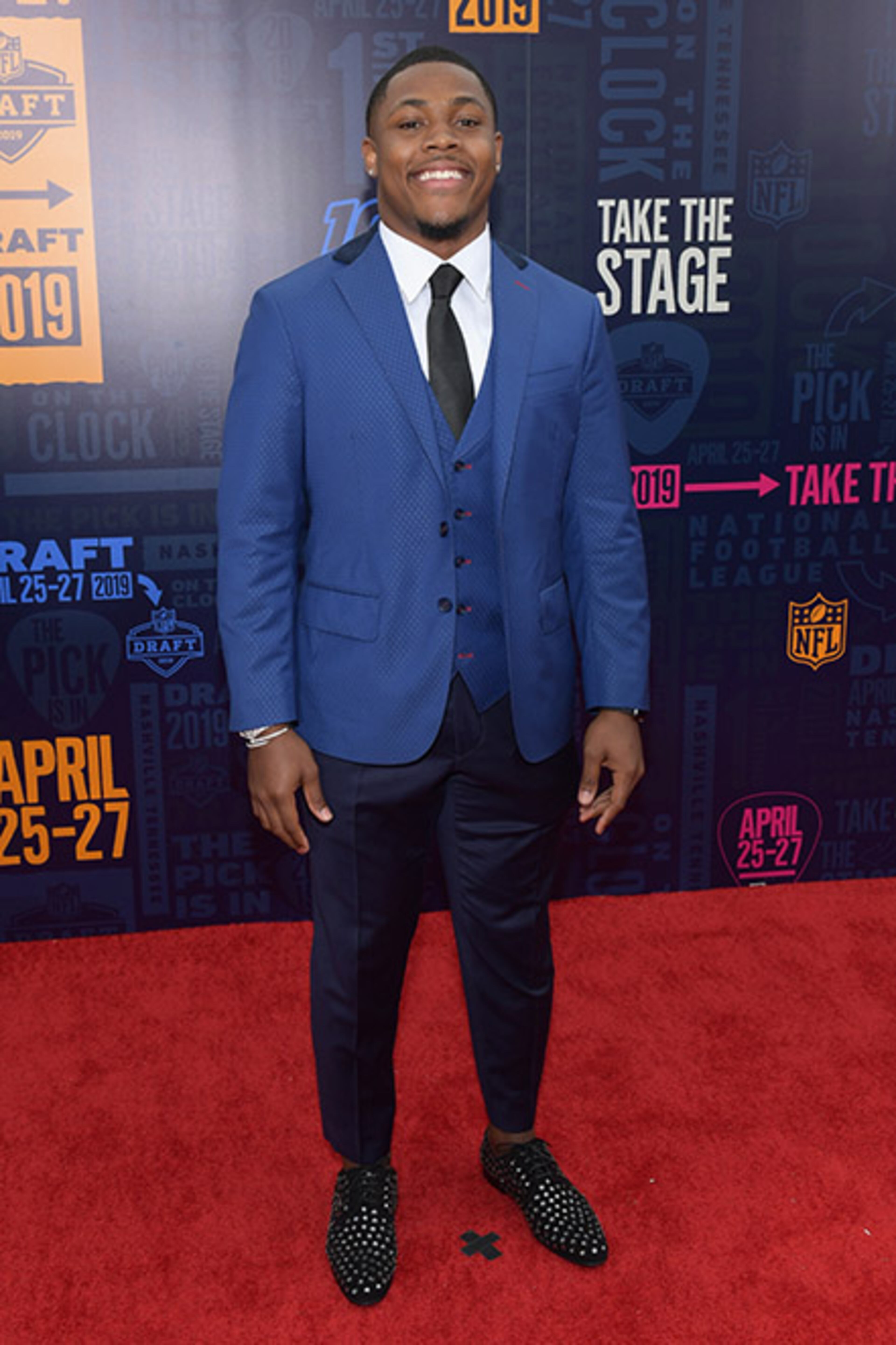 Josh Jacobs attends the 2019 NFL Draft on April 25, 2019 in Nashville, Tenn.