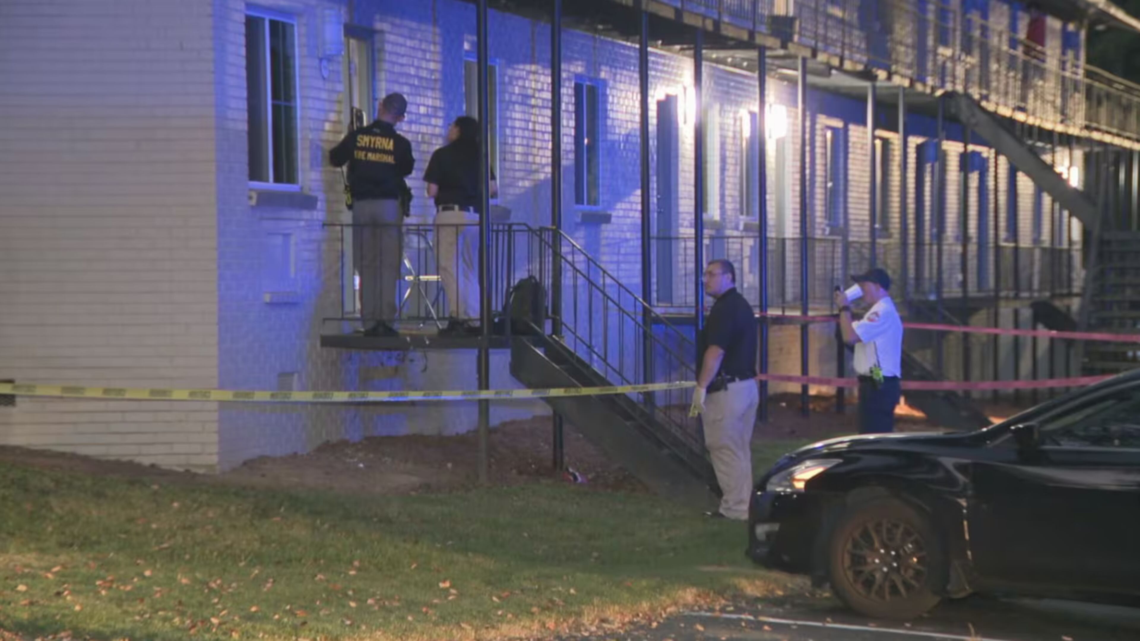 Smyrna officials investigate after a woman was found dead inside an apartment following a fire Wednesday. (Channel 2 Action News)