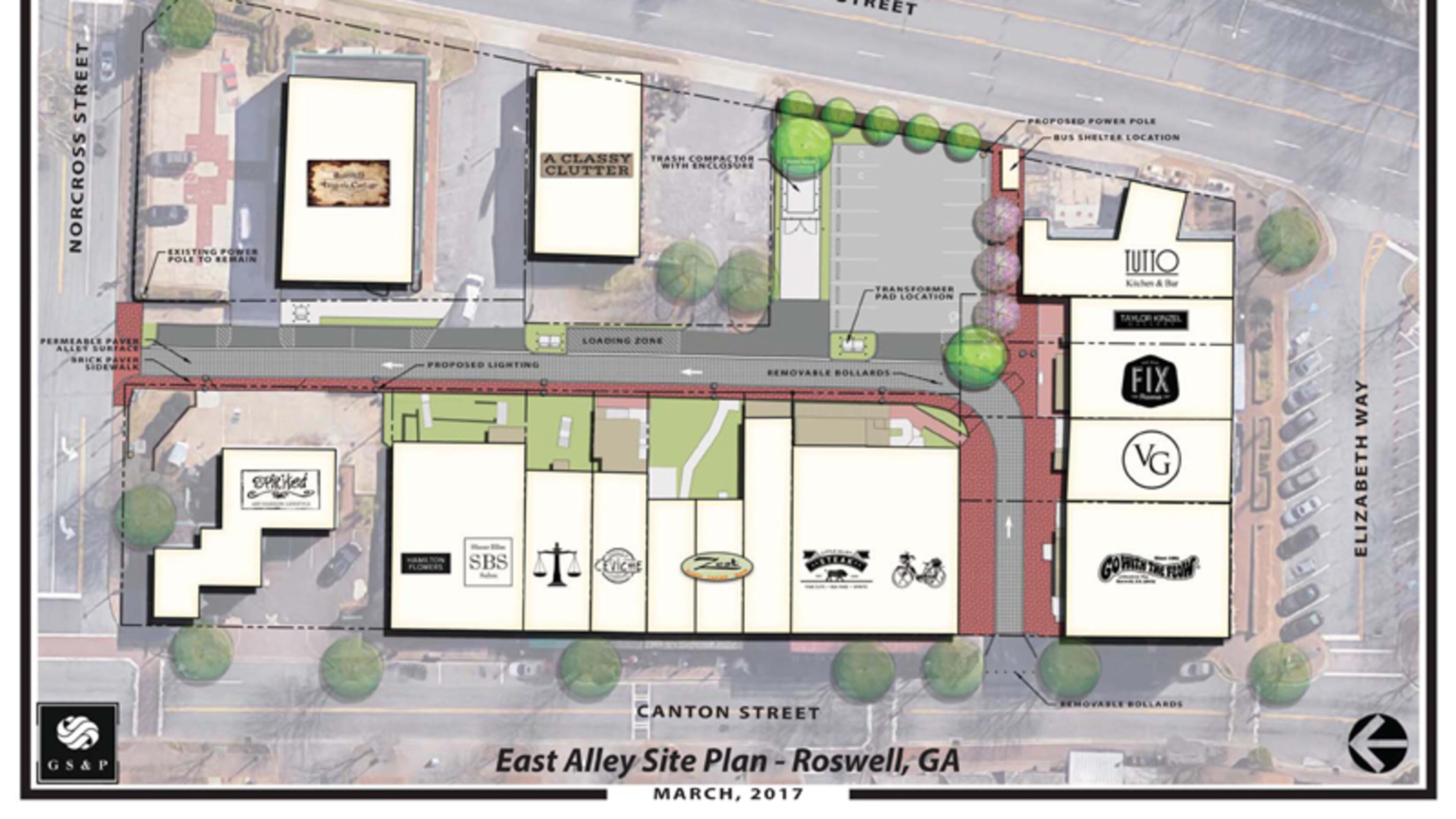 The East Alley Pathway is intended to be a shopping-dining destination in historic downtown Roswell. CITY OF ROSWELL