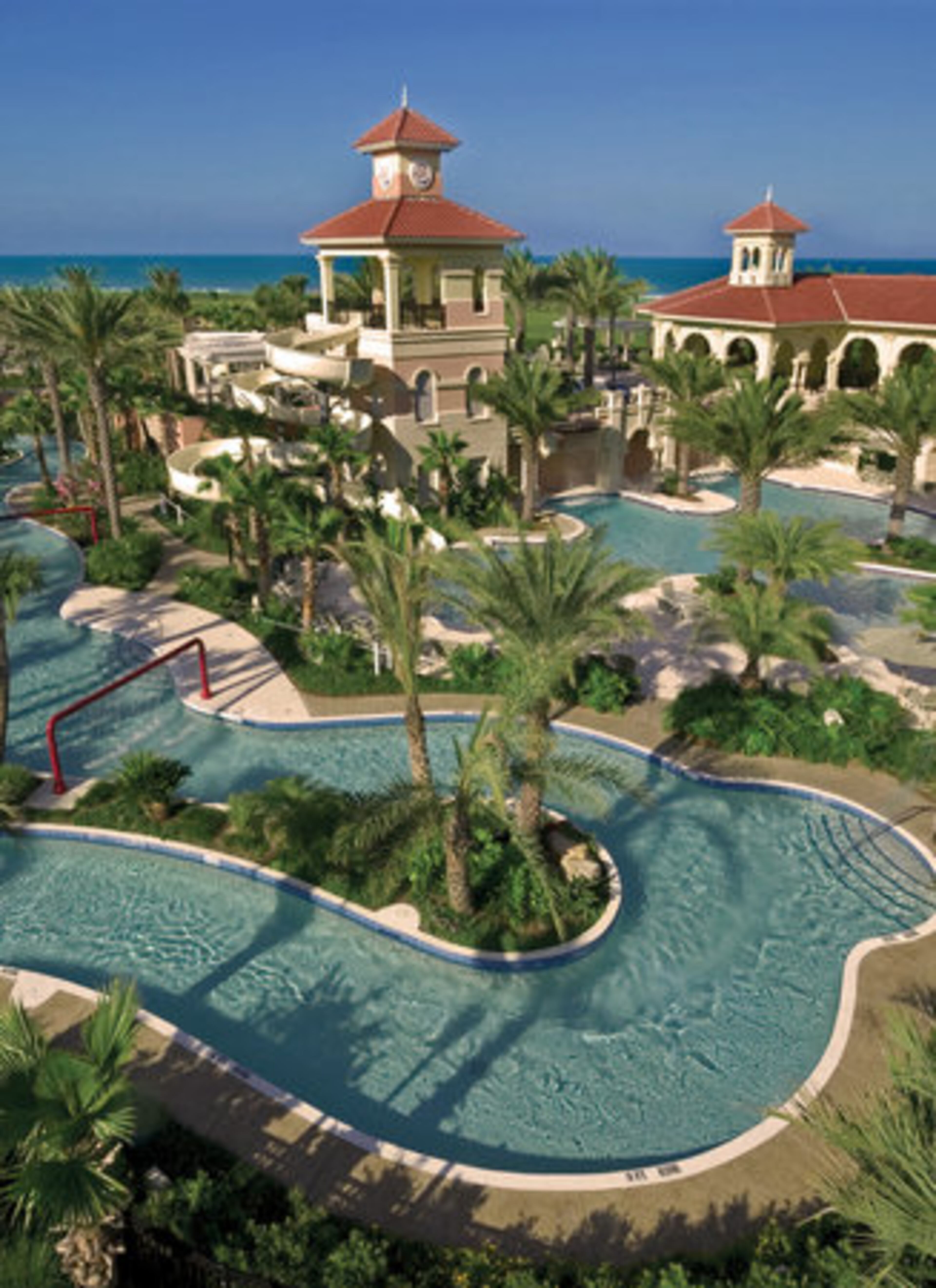 The Ginn Hammock Beach Resort's 6-acre pool complex includes a water park with a lazy river, water slide, waterfalls and a zero-entry beach pool. There are indoor pools, too. And the Atlantic Ocean is just steps away from the Palm Coast, Fla., resort. (1-866-502-6228, www.hammockbeach.com). Rates: $199-$579 per night.