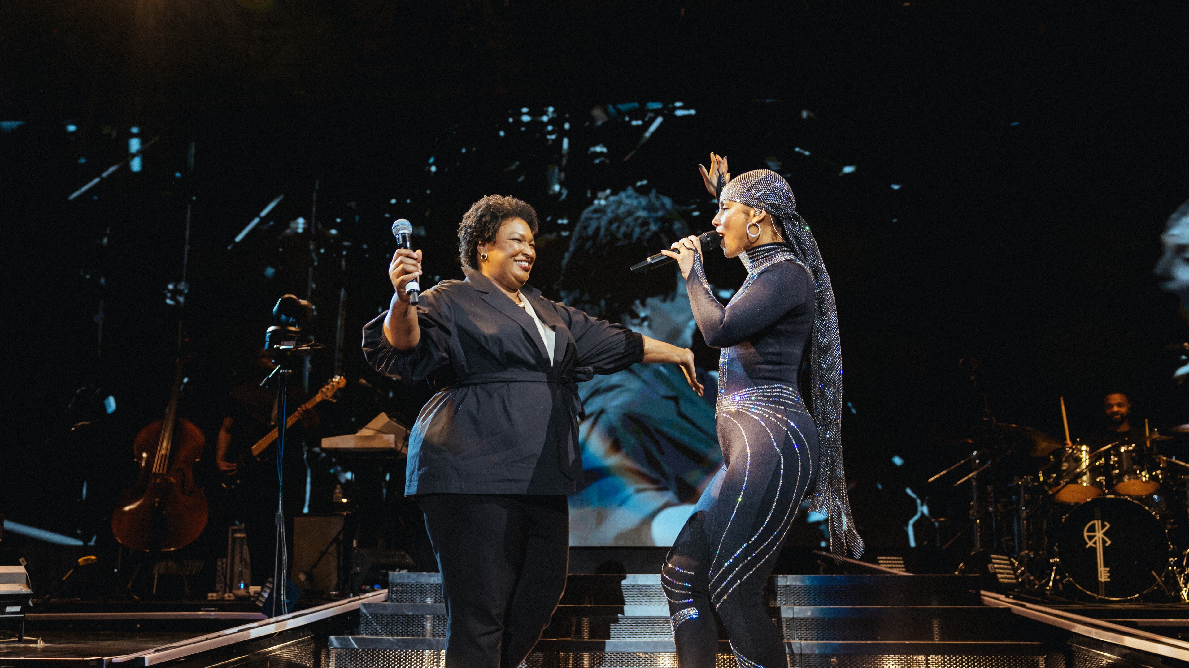 Georgia gubernatorial candidate surprises as a special guest Friday at Alicia Keys concert at Cadence Bank Amphitheater at Chastain Park.