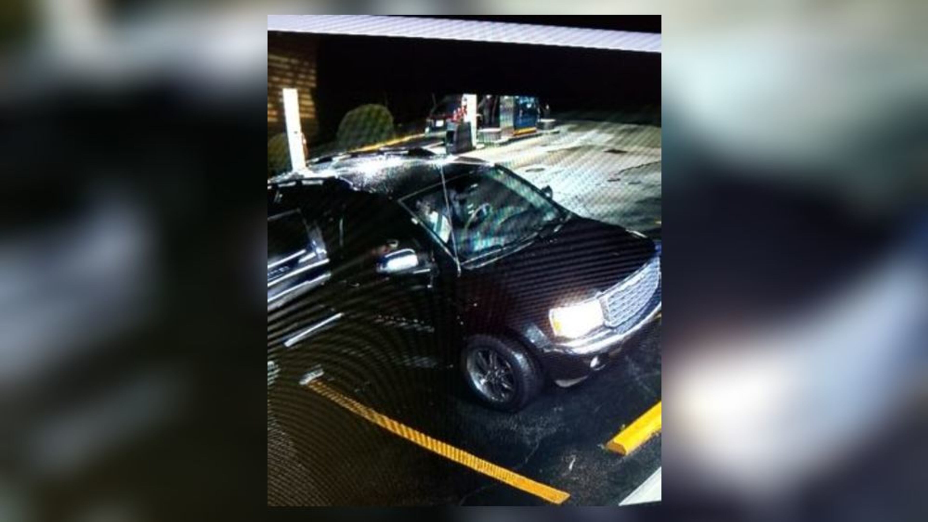 The suspect left in a dark-colored Chrysler Aspen, police said. (Credit: CrimeStoppers)