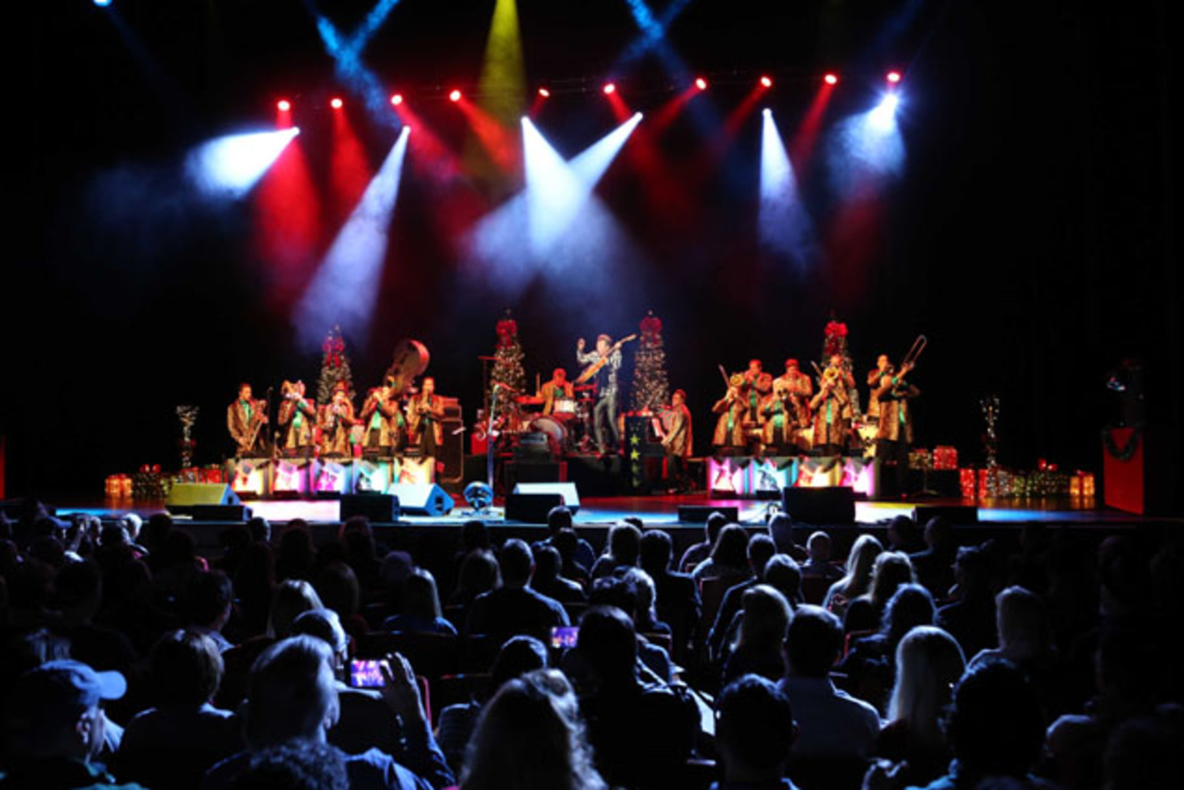 The Brian Setzer Orchestra performed Saturday, Dec. 5, 2015 at a sold-out Cobb Energy Centre in Atlanta as part of its annual Christmas Rocks concert. Robb D. Cohen/ RobbsPhotos.com