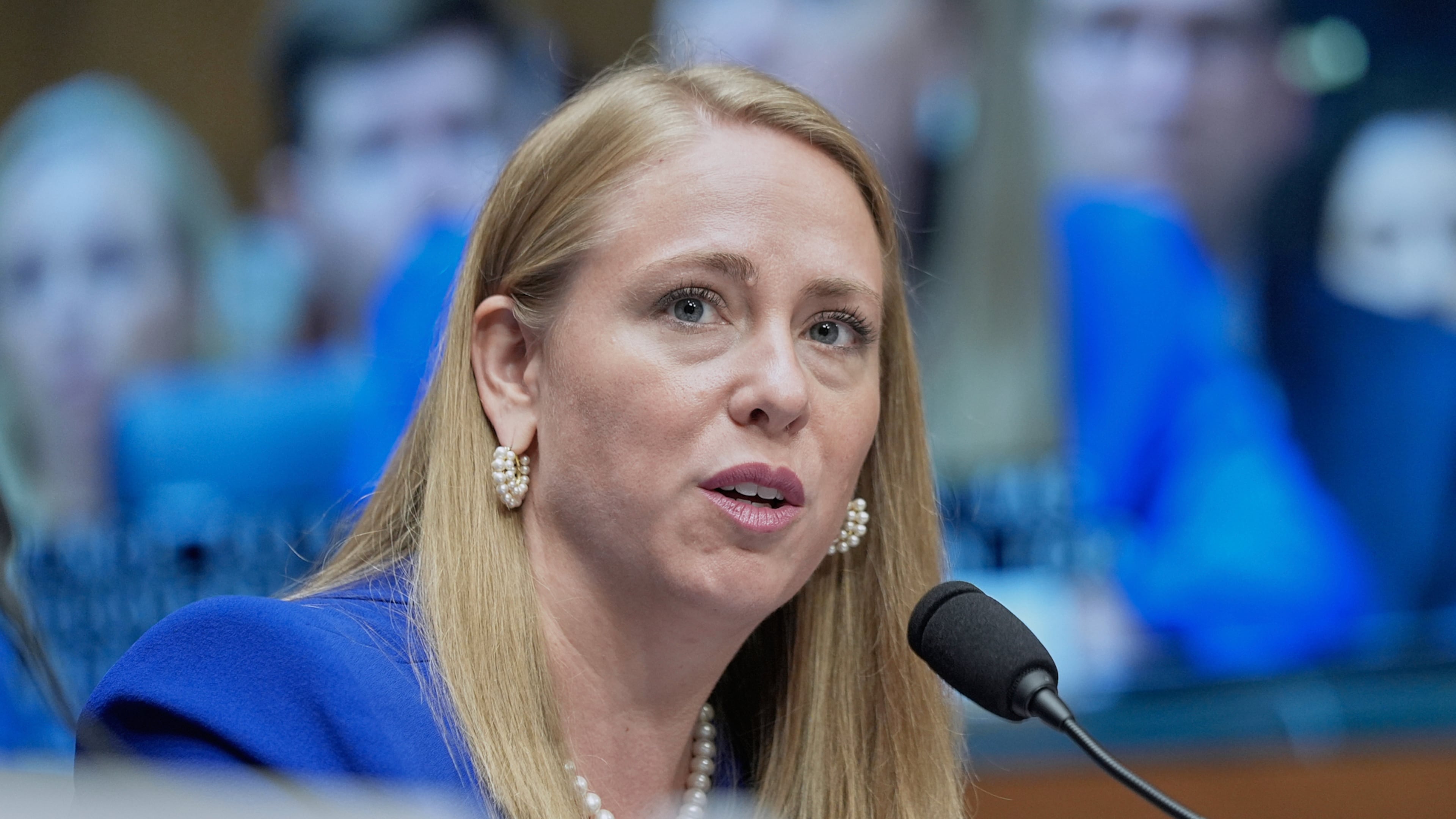 FILE - Andrea Lucas, nominee to be a member of the Equal Employment Opportunity Commission, testifies during a Senate Health, Education, Labor, and Pensions (HELP) Committee hearing on June 18, 2025, on Capitol Hill in Washington. (AP Photo/Mariam Zuhaib, File)