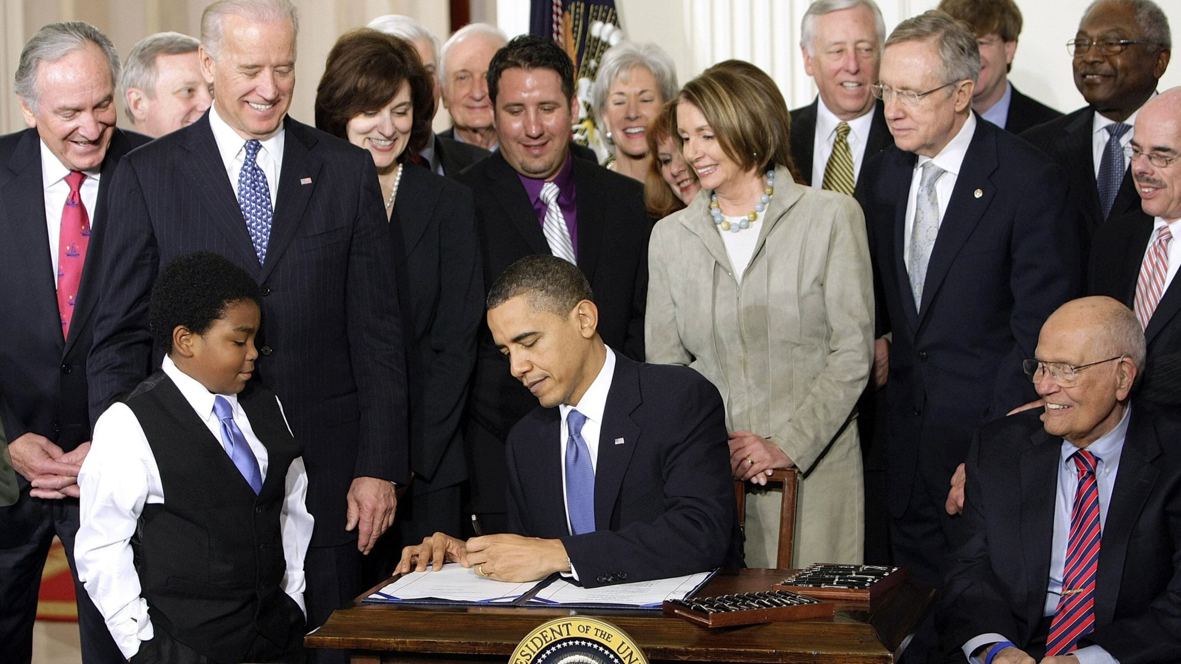 In this March 23, 2010, file photo, President Barack Obama signs the Affordable Care Act in the East Room of the White House. Obama criticized the Senate Republicans’ plan to replace that law, known as Obamacare, saying the Senate bill gives rich people a tax break by reducing health care for others. (AP Photo/J. Scott Applewhite, File)