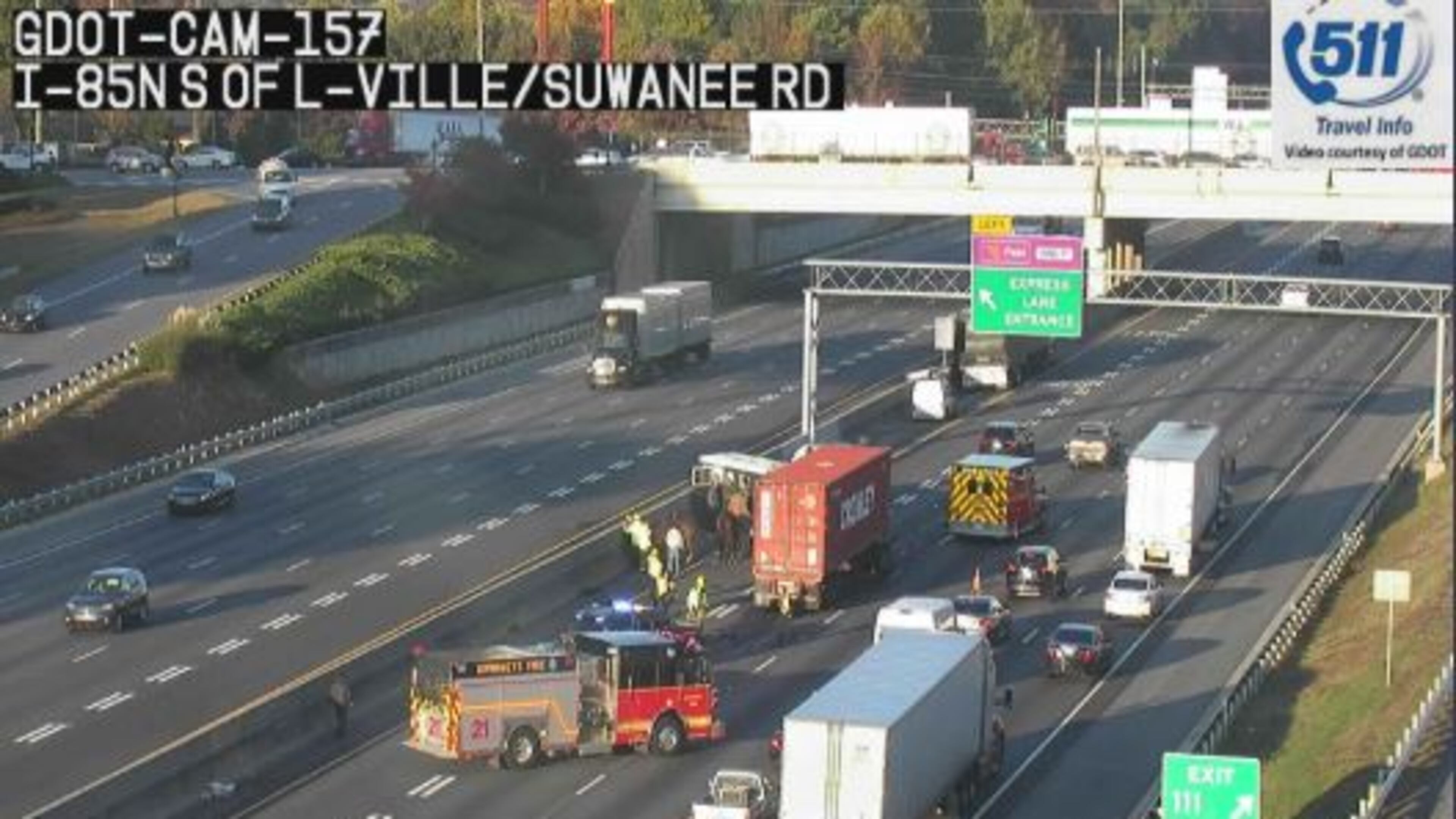 The vehicle crashed on I-85 in Gwinnett County.