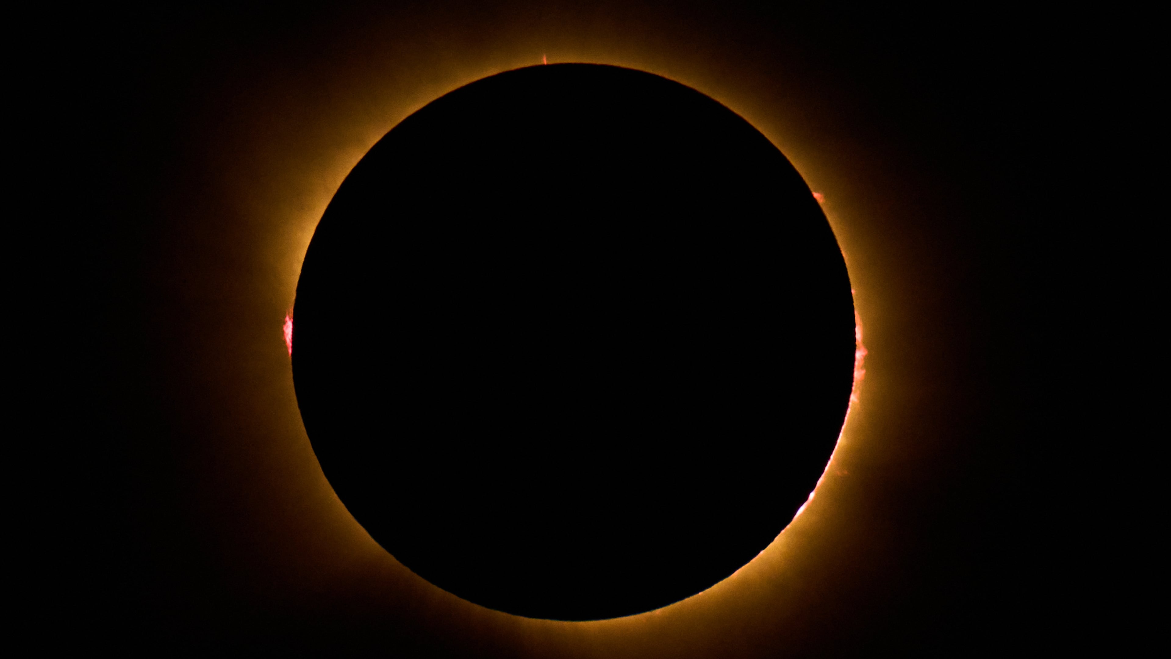 A total solar eclipse is seen from Berlanga de Duero, central Spain, Wednesday, Aug. 12, 2026. (AP Photo/Bernat Armangue)