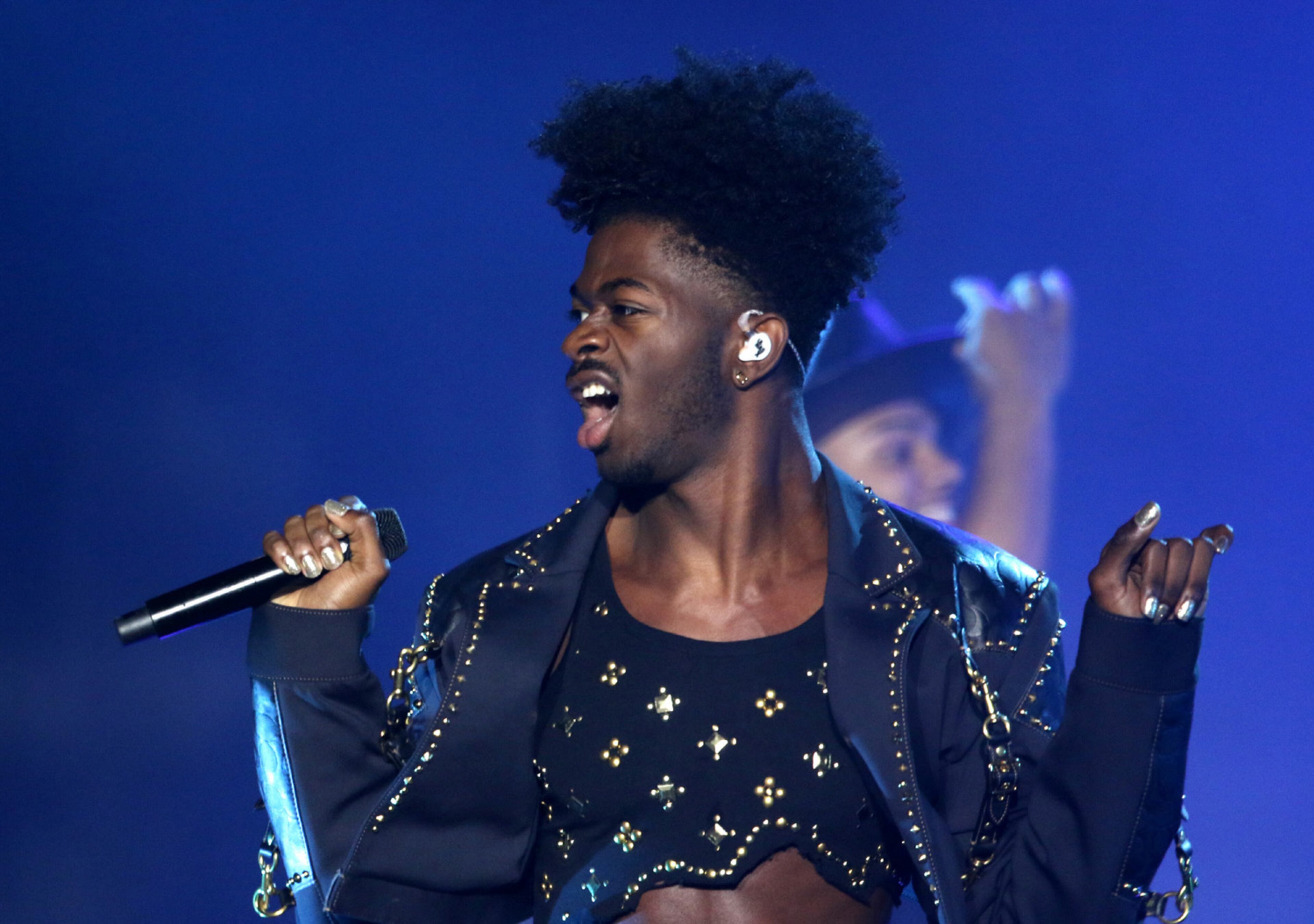 Atlanta native Lil Nas X performs "The Wizard of Naz" during the first show of a two-night run in his hometown on Tuesday, Sept. 27, 2022, at the Coca-Cola Roxy Theatre. The Long Live Montero Tour hits the stage again Wednesday night at the Roxy in The Battery Atlanta. Robb Cohen for the Atlanta Journal-Constitution