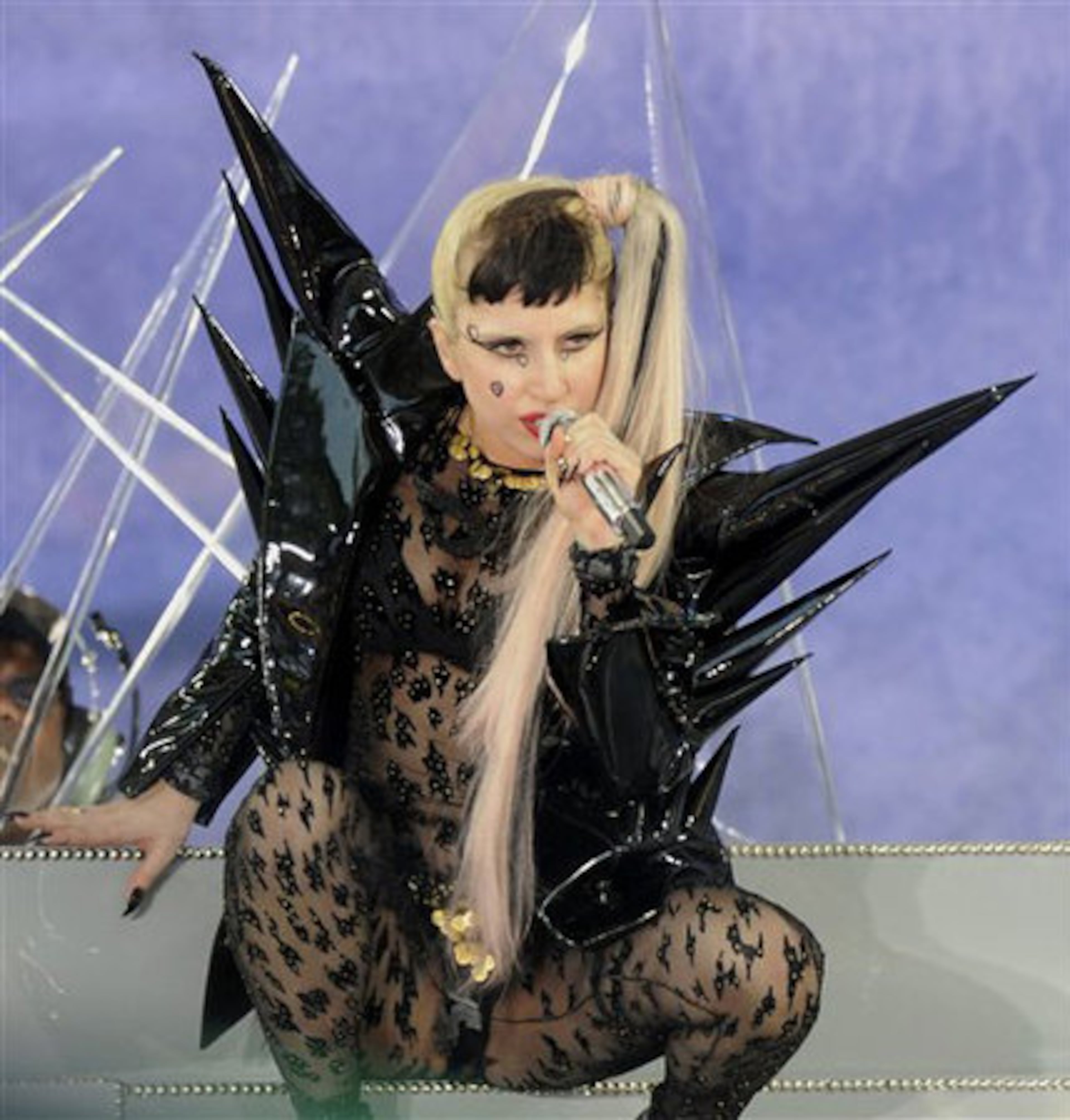 This Halloween, dare to be Lady Gaga. Be careful if you attempt to create this Lady Gaga outfit. In certain jurisdictions, that jacket may be considered to be a deadly weapon. Here are more outrageous Lady Gaga costume ideas.