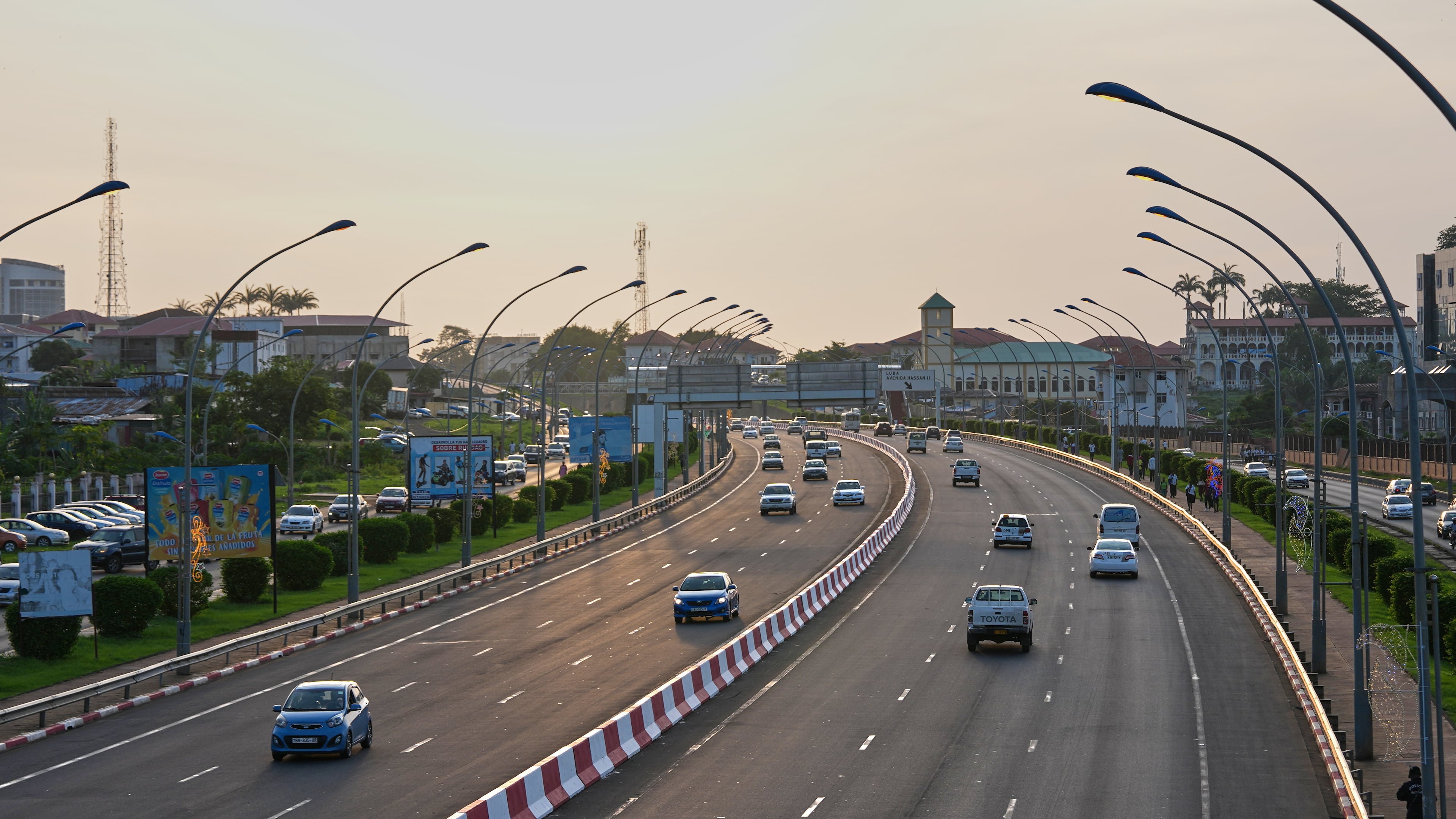 A street scene in Malabo, Equatorial Guinea, Saturday, April 25, 2026. (AP Photo/Misper Apawu)