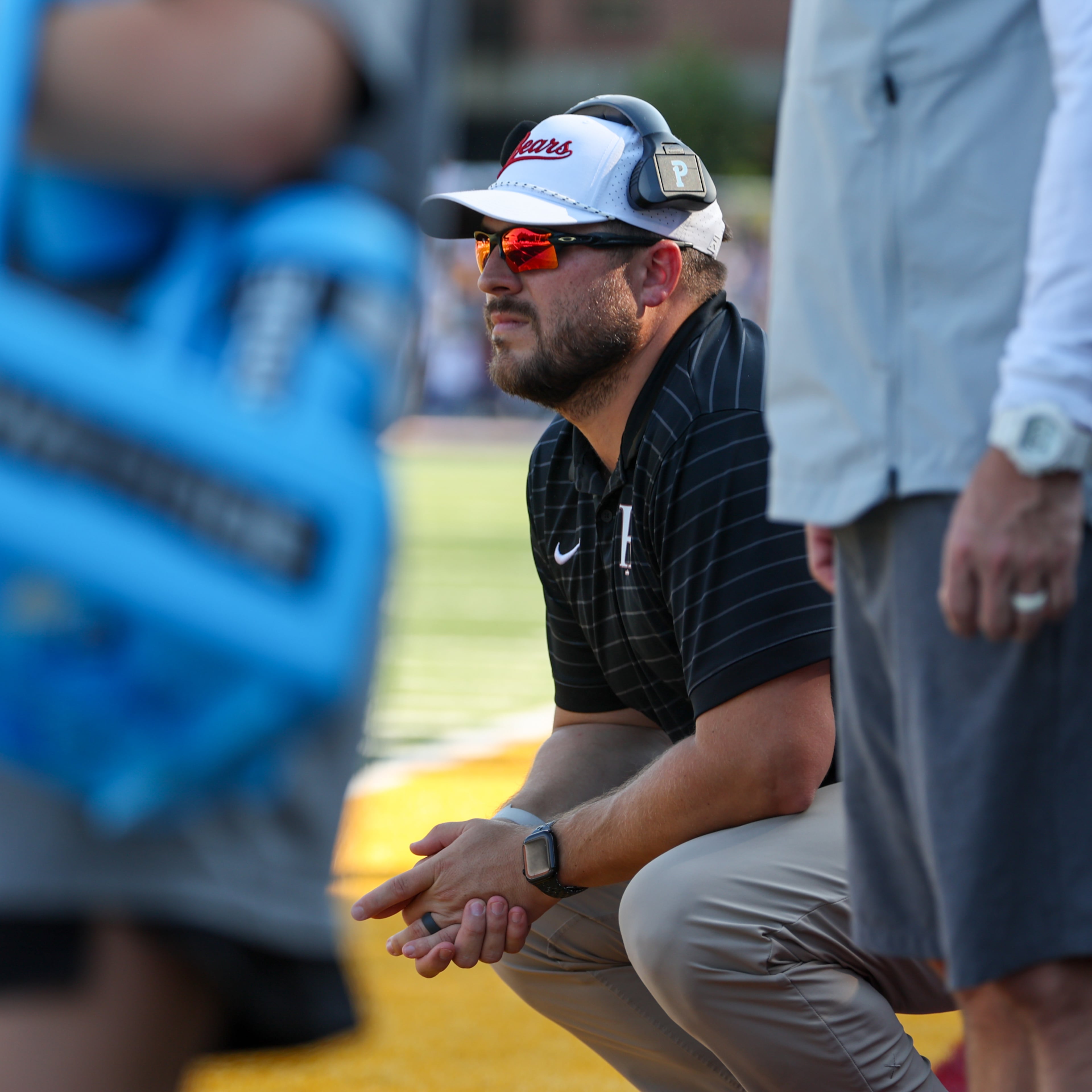 Holy Innocents' coach Nick Perrotta — pictured during the team's 51-14 win over Mount Vernon in September — has the team 9-0 for the first time since 2019. (Arvin Temkar/AJC)