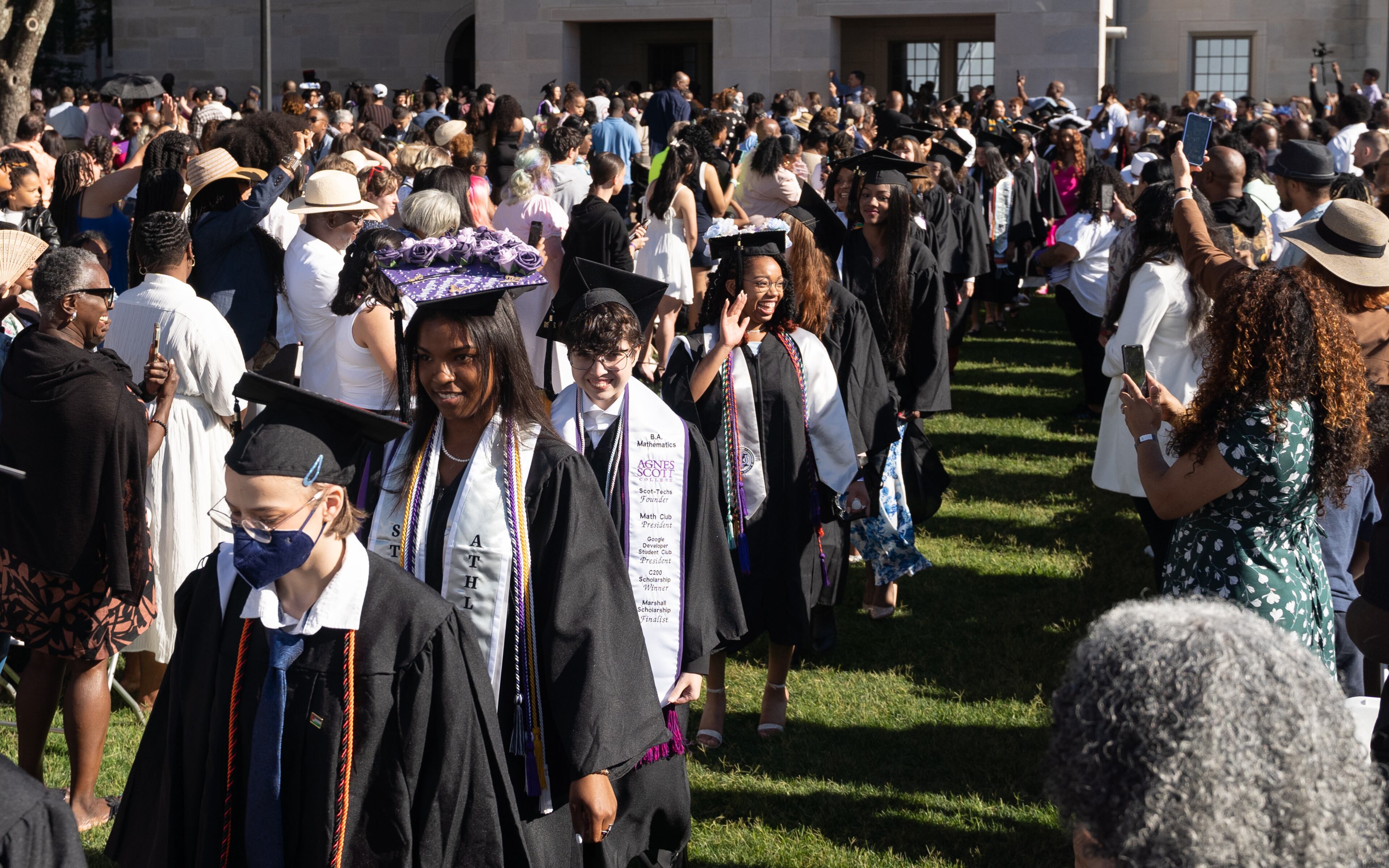 Graduates, faculty and parents gather for the 135 commencement address at Agnes Scott College in Decatur on Saturday, May 11, 2024 (Ben Hendren for The Atlanta Journal-Constitution)