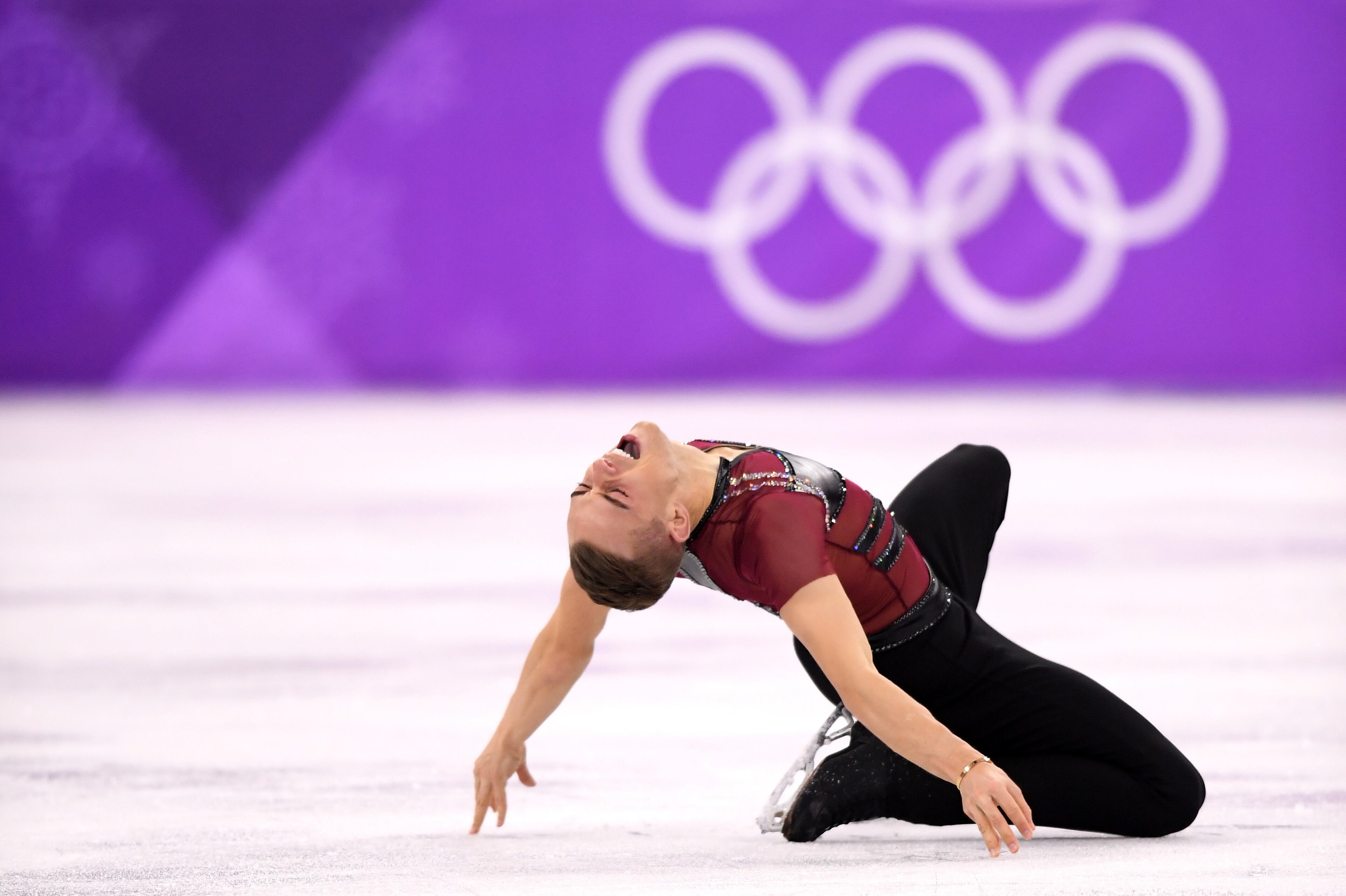 GANGNEUNG, SOUTH KOREA - FEBRUARY 16: Adam Rippon of the United States competes during the Men's Single Skating Short Program at Gangneung Ice Arena on February 16, 2018 in Gangneung, South Korea. (Photo by Harry How/Getty Images)
