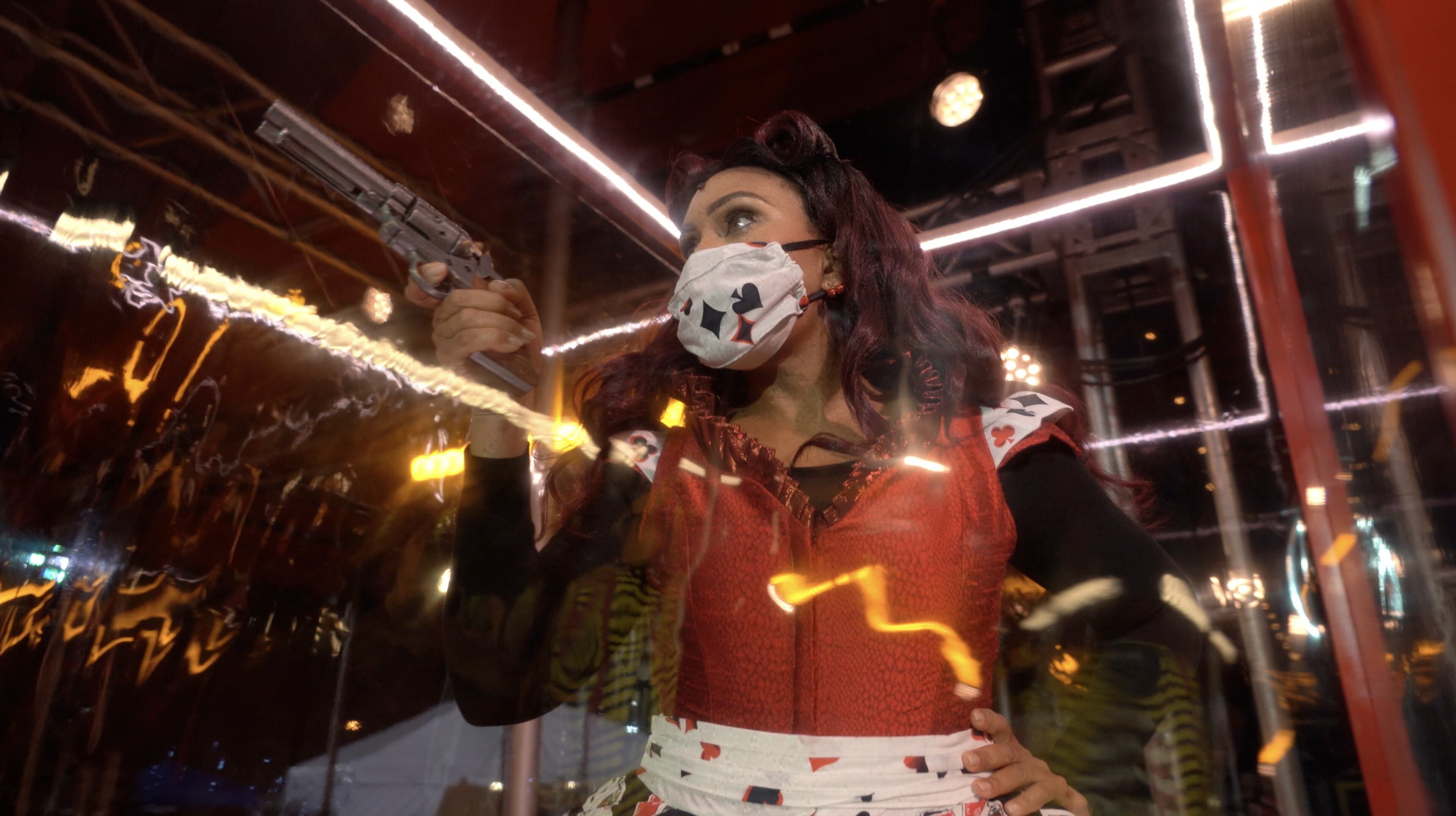 Talise Trevigne, in the role of Nedda, is at the center of two love triangles that drive the tragic action in new filmed version of Pagliacci." (Felipe Barral)