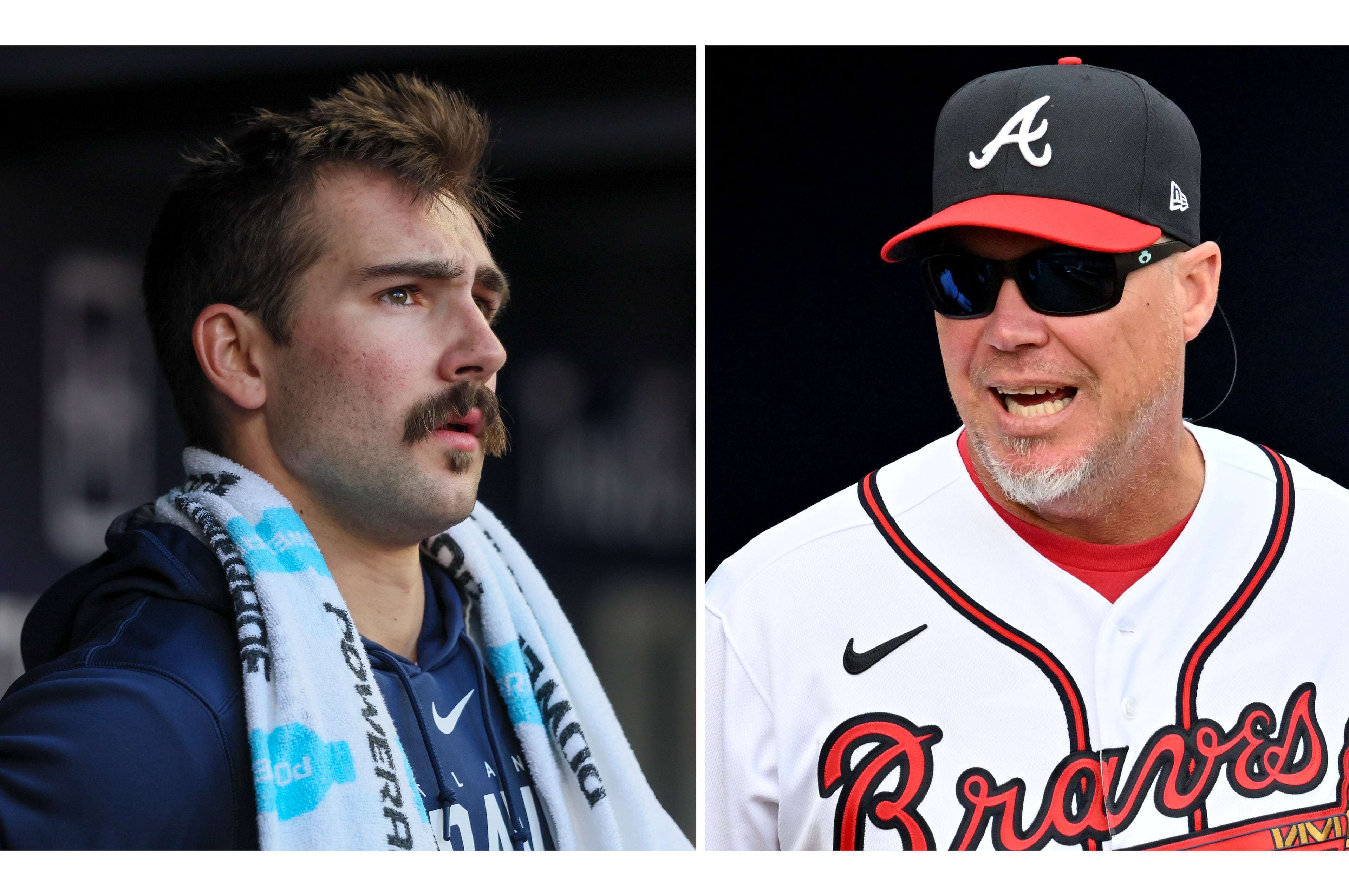 From left, Atlanta Braves' pitcher Spencer Strider and Braves legend Chipper Jones in 2023. Strider recently took to Instagram to post former President Barack Obama's criticism of “unprecedented tactics” by federal immigration agents, while Jones drew a large response to a recent social media post that was interpreted as backing law enforcement. (Jason Getz/AJC 2023 and Hyosusb Shin/AJC 2023)