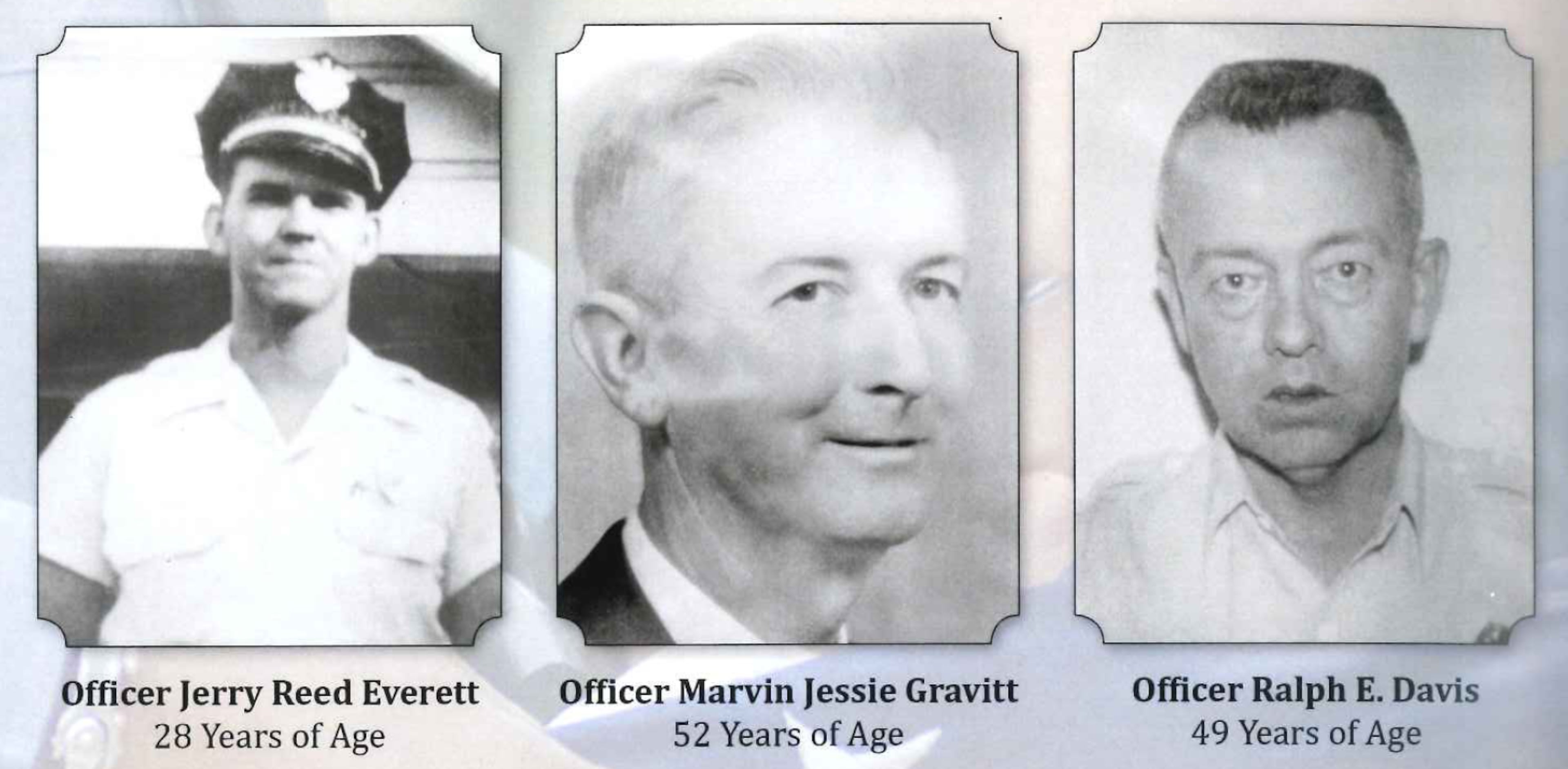 Early on the morning of April 17, 1964, Officer Marvin Jesse Gravitt fell ill. Around 1 a.m., partners Jerry Everett and Ralph Davis picked him up to drive him home. While en route, they responded to a suspicious activity call on Arc Way near Norcross. (PHOTOS COURTESY GWINNETT COUNTY POLICE DEPARTMENT)