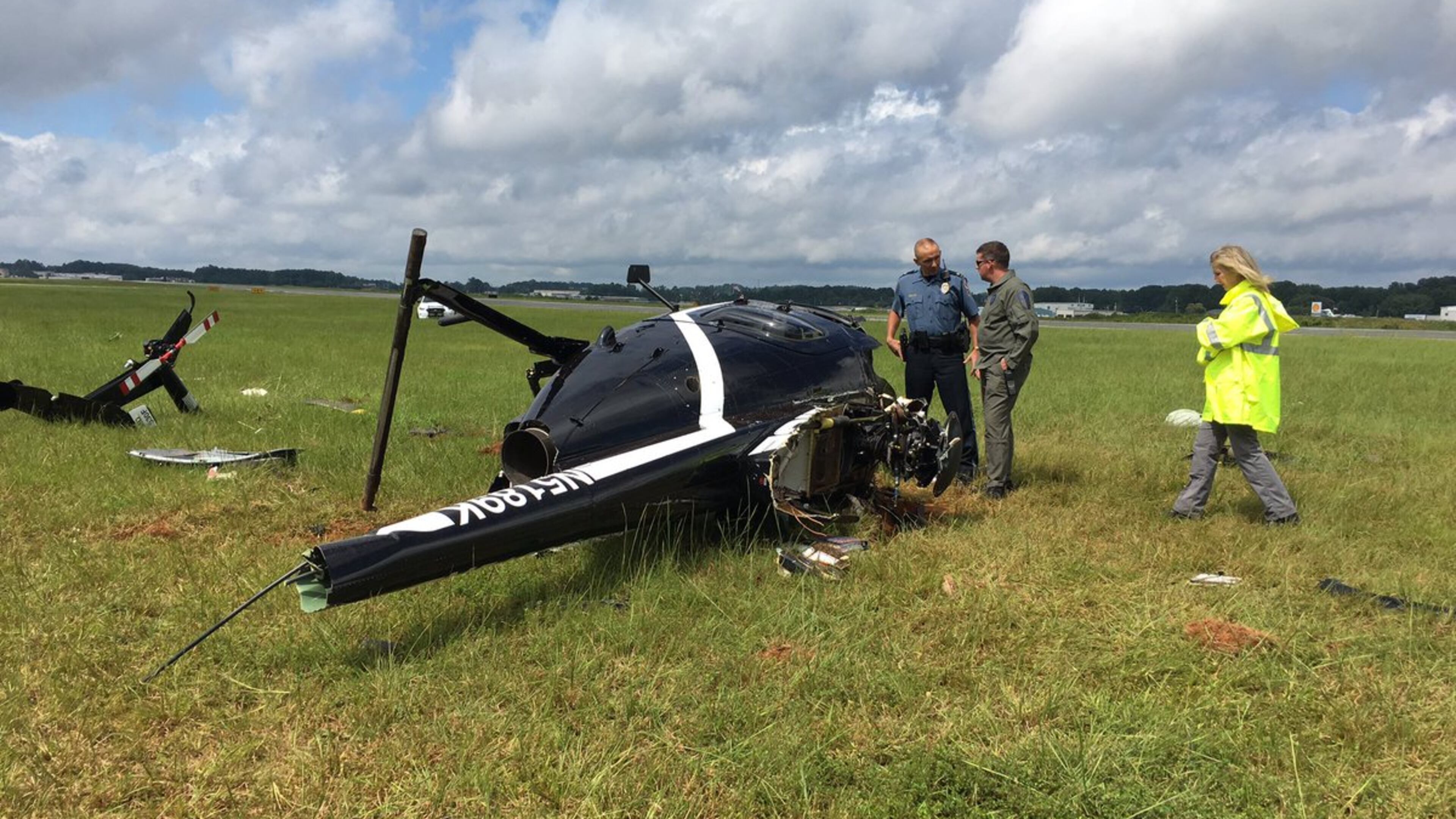 A Gwinnett County police helicopter crashed at Briscoe Field in Lawrenceville on Sept. 1.