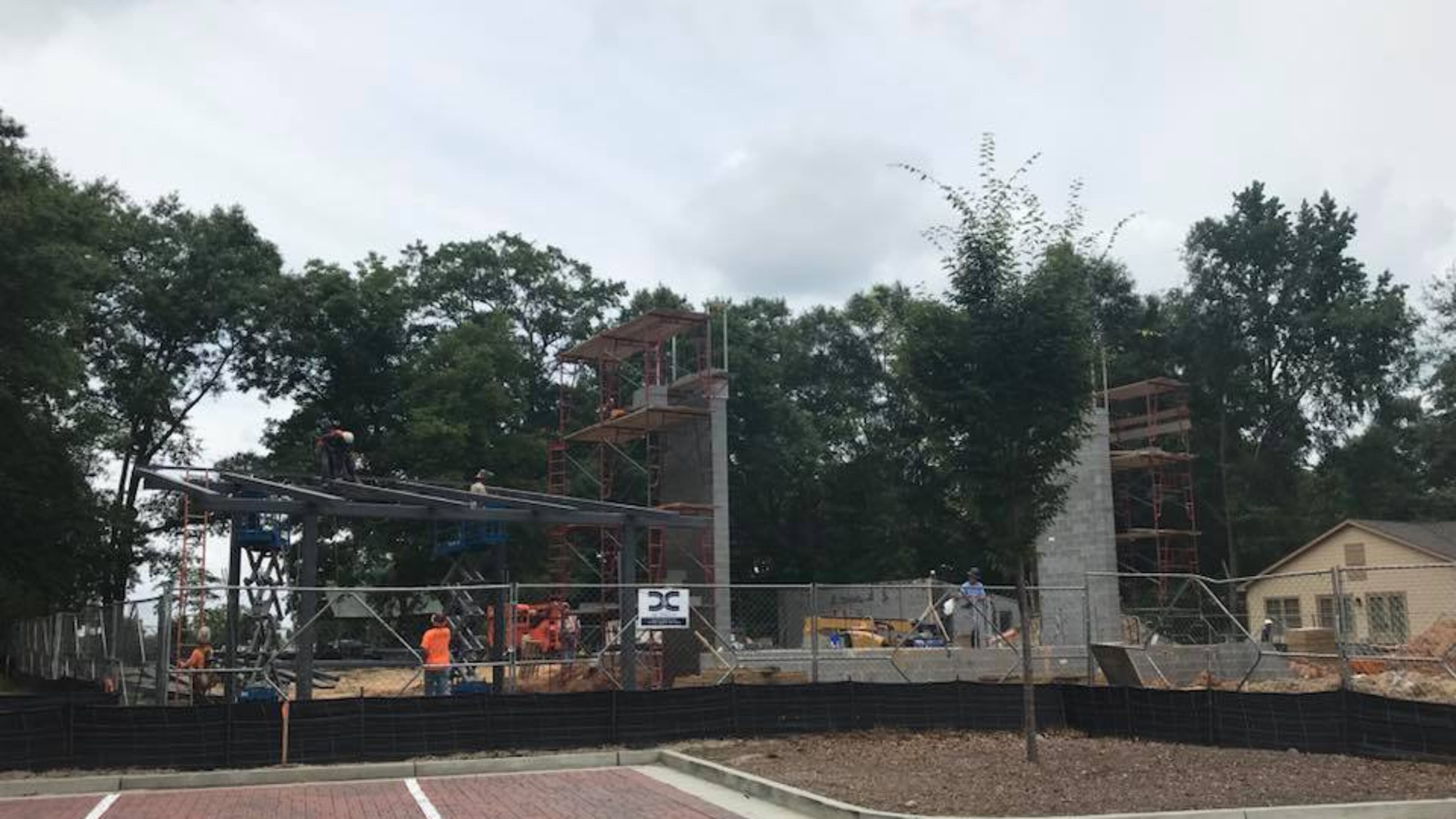 Steel and concrete support structures are going up at Grayson’s “ampavilion” at Grayson Park, 475 Grayson Parkway. Courtesy City of Grayson