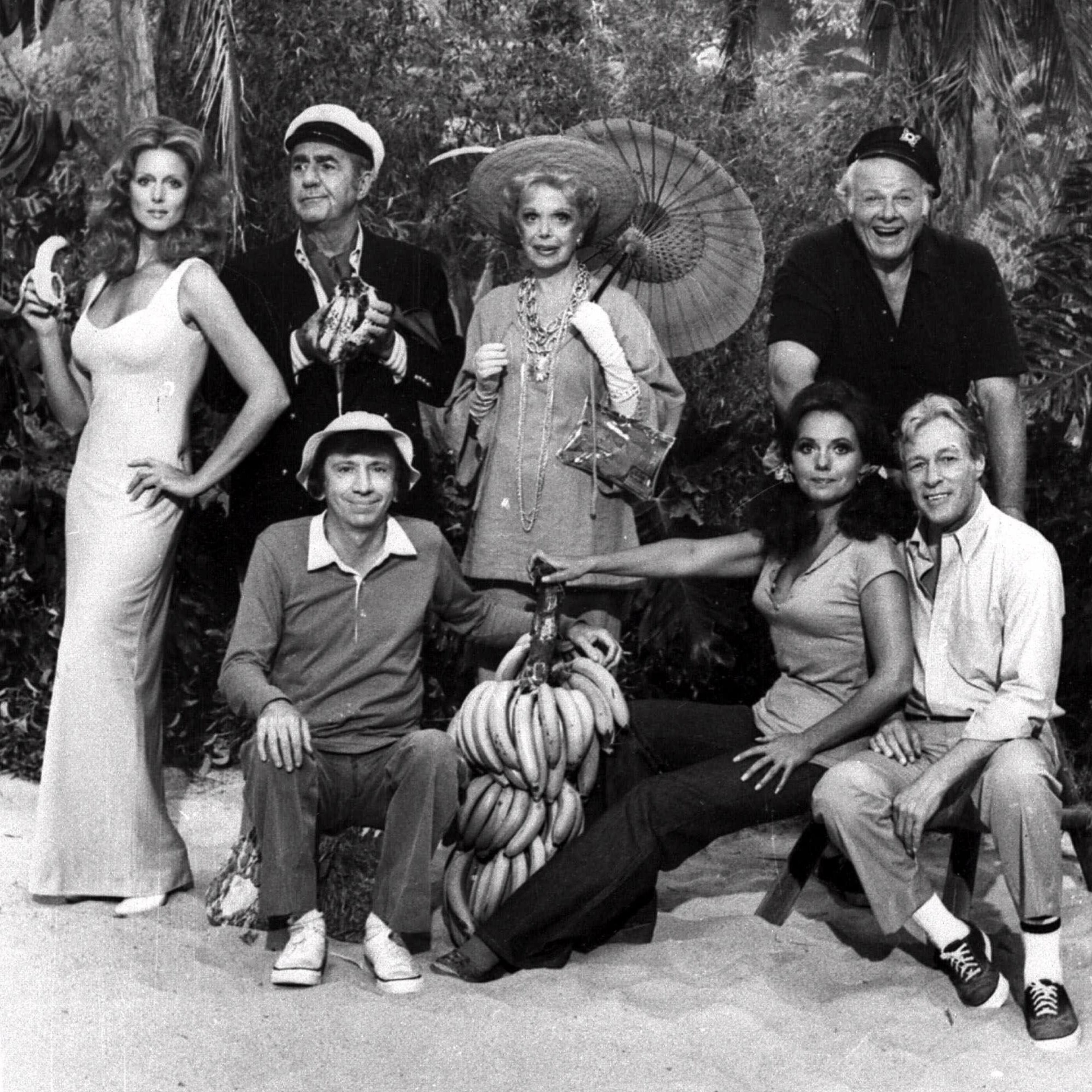 Alan Hale Jr. (top right) in Gilligan's Island, episode "Birds Gotta Fly, Fish Gotta Talk" (Season 1, 1964).