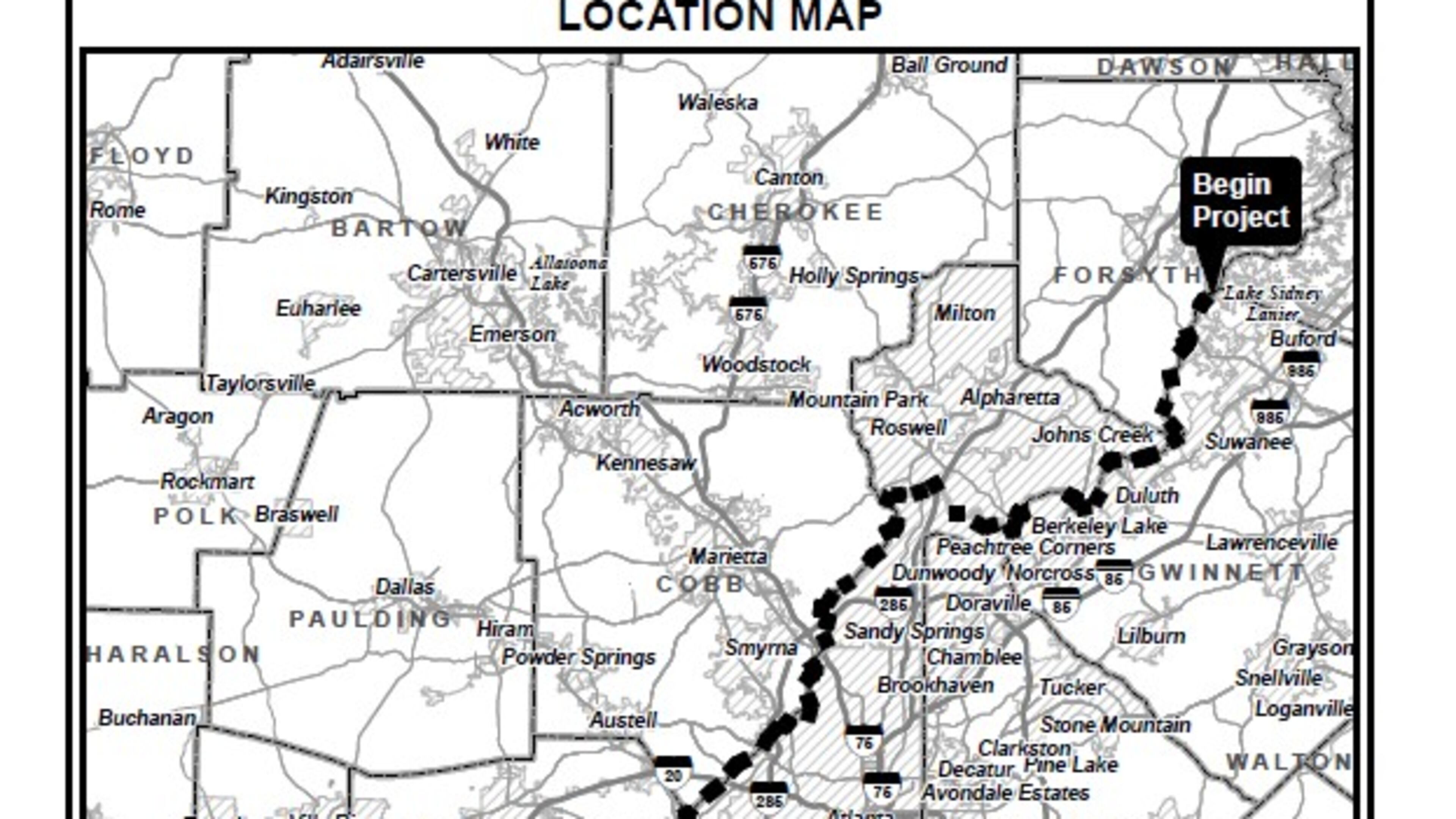 Of the 125-mile plan for sidewalks along the Chattahoochee River, 2.4 miles will be developed in Cobb County as a pilot site. (Courtesy of Chattahoochee RiverLands and Cobb County)