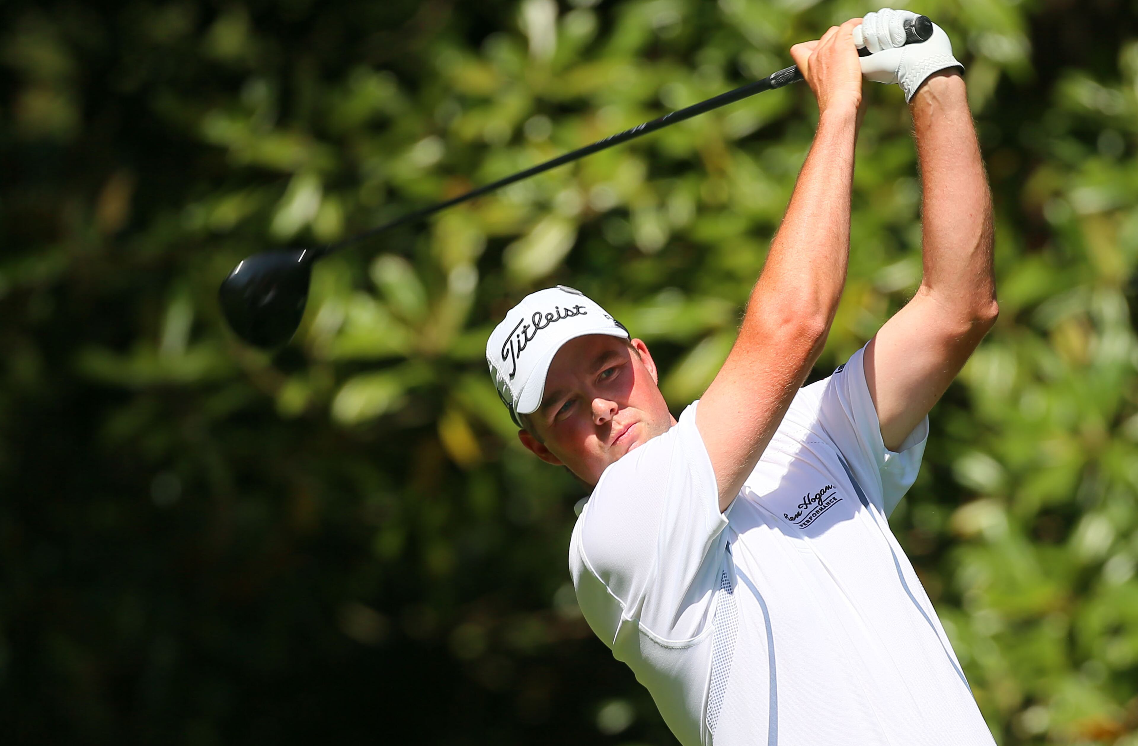 Marc Leishman tees off on #11 during the second round in the Masters Tournament on Friday April 12 2013. CURTIS COMPTON / CCOMPTON@AJC.COM
