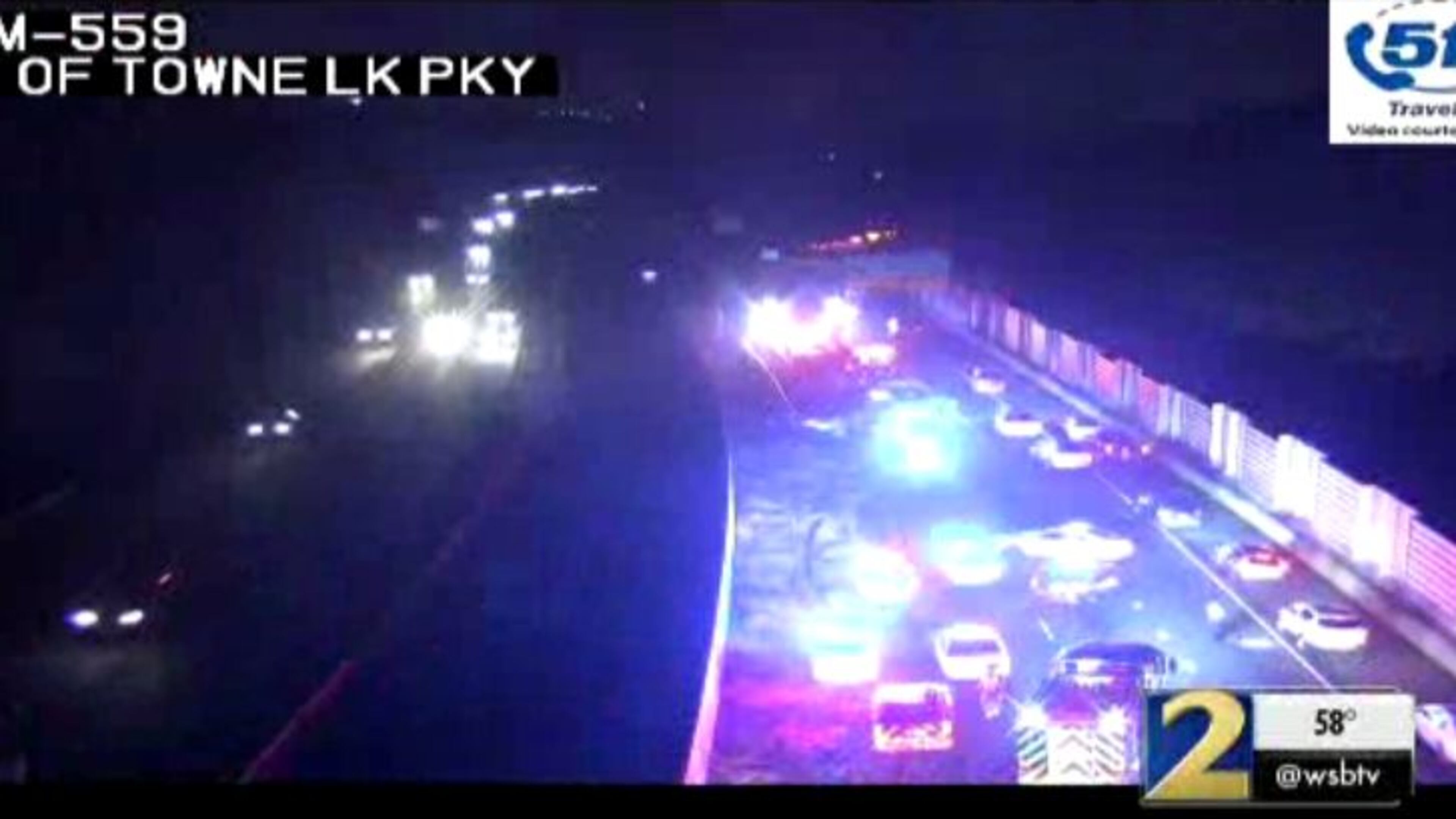 A Georgia State Patrol vehicle and an SUV overturned on I-575 in Cherokee County on Monday night. The trooper was attempting a PIT maneuver to stop the fleeing SUV, according to the GSP.