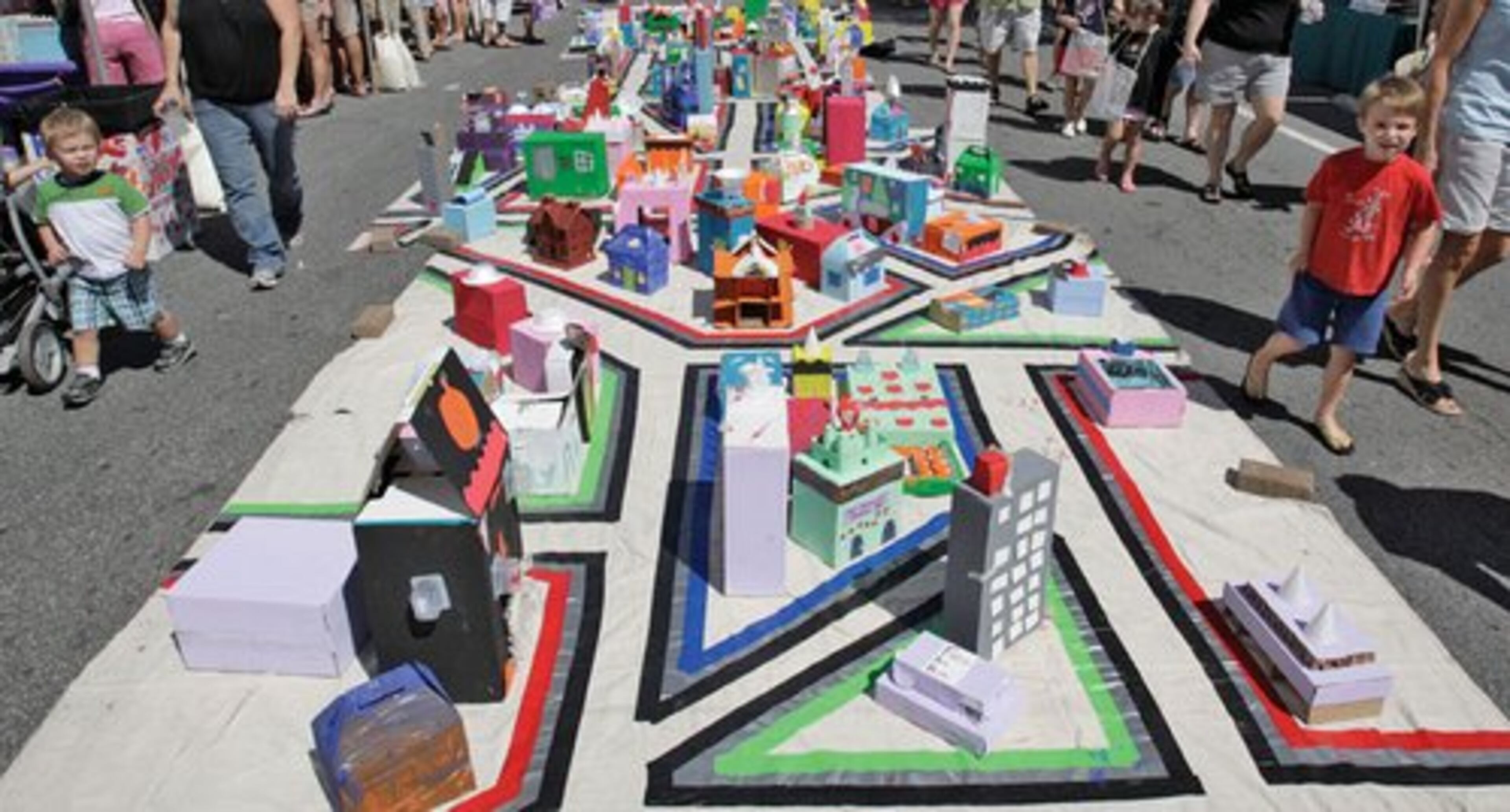 This "block city" has grown the three days of the festival as new buildings were added over the Labor Day weekend at the 24th Annual Art in the Park festival in Marietta.