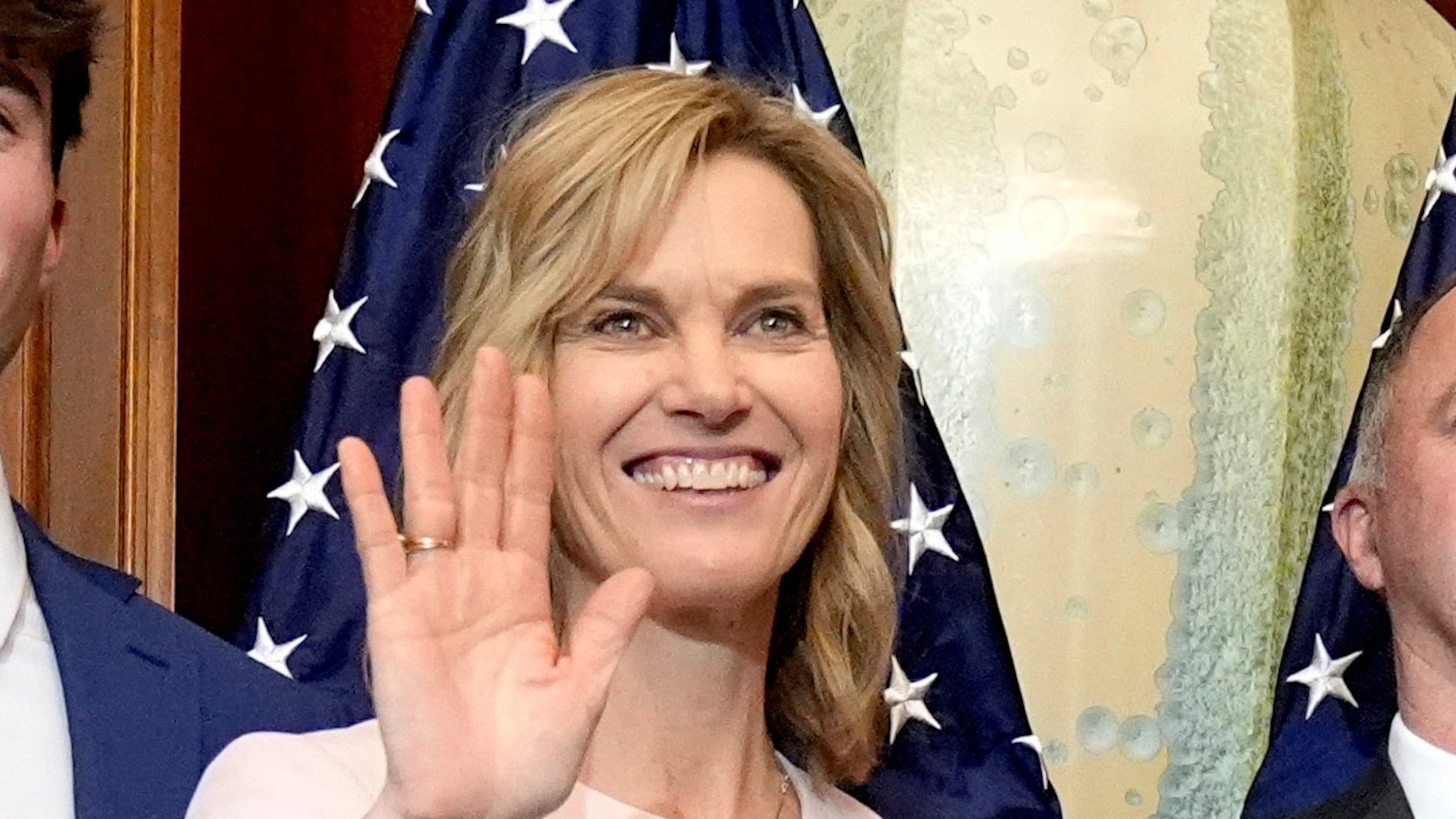 FILE - Rep. Julie Fedorchak, R-N.D., is pictured in the Rayburn Room at the Capitol in Washington, Jan. 3, 2025. (AP Photo/Mark Schiefelbein, File)