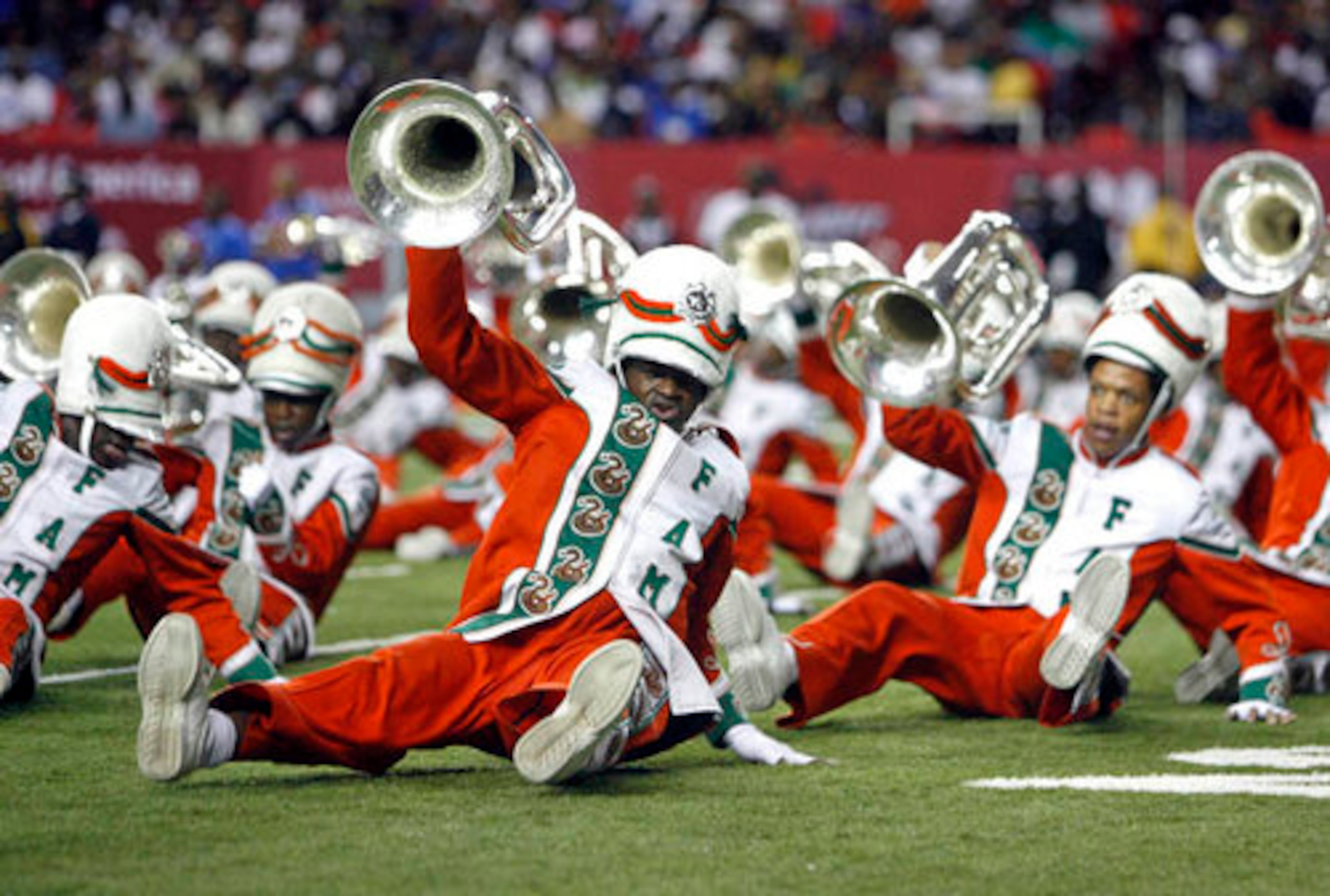 Florida A&M Marching 100 hit the ground during performance.