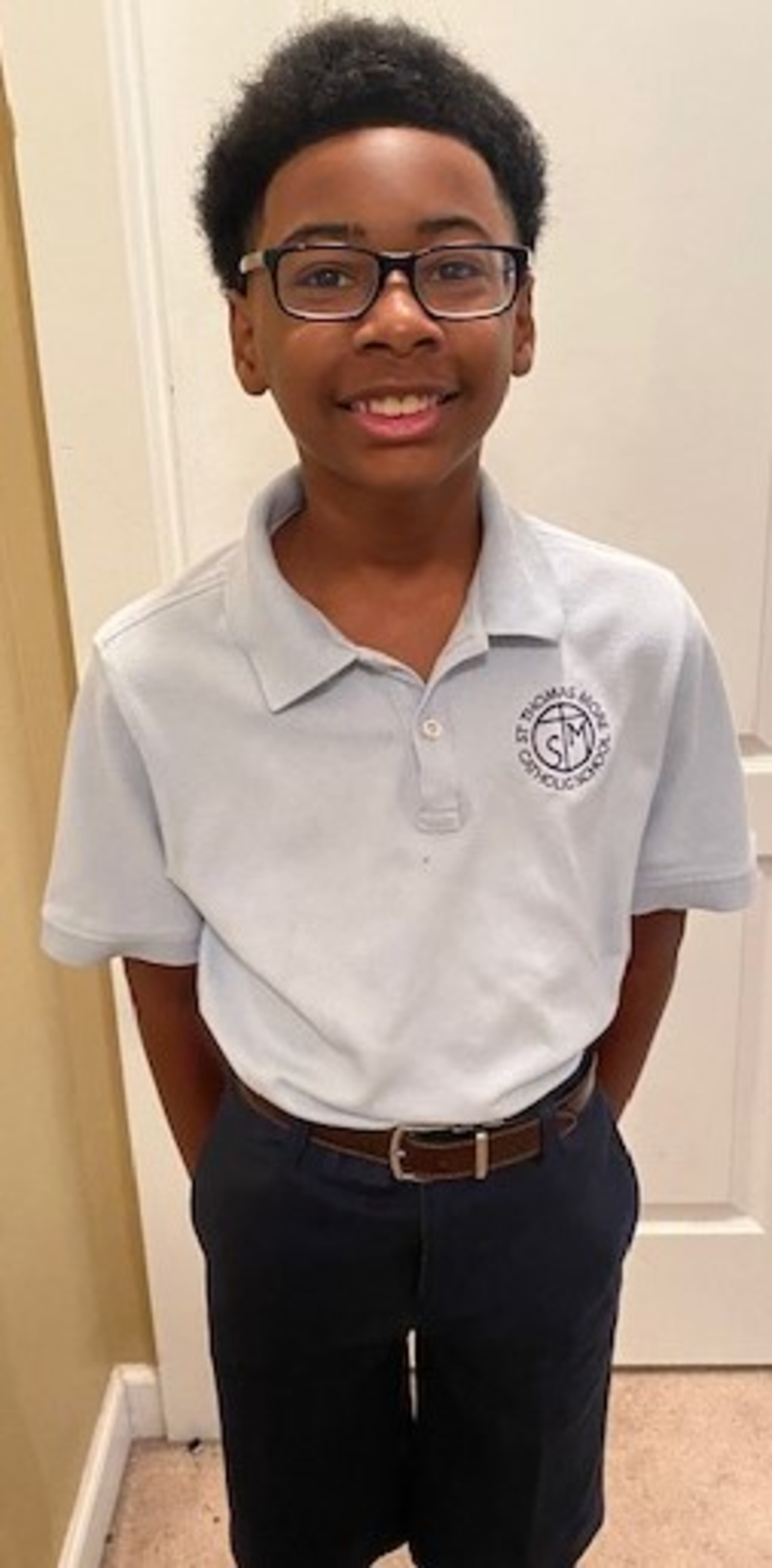 Jackson Walker, 12, began seventh grade at St. Thomas More Catholic School i n Decatur on Monday. (Photo courtesy Daniel Walker)