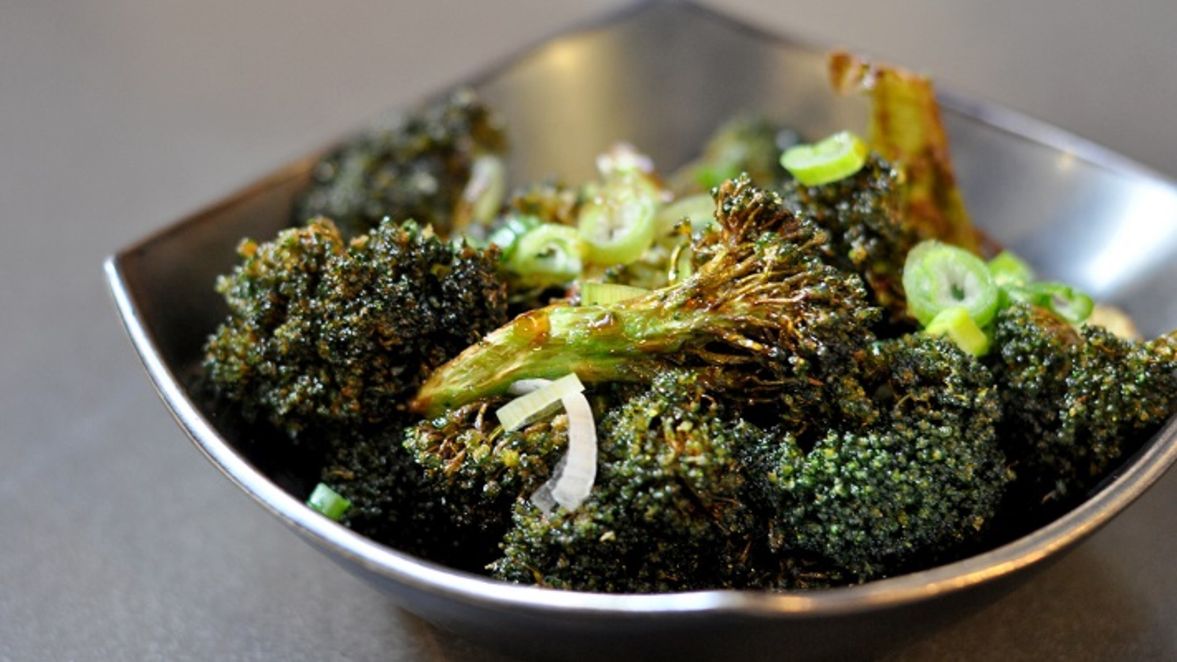 The fried broccoli from Ramen Champ, the vegan ramen counter at Grand Central Market in downtown Los Angeles on March 8, 2016. (Amy Scattergood/Los Angeles Times/TNS)