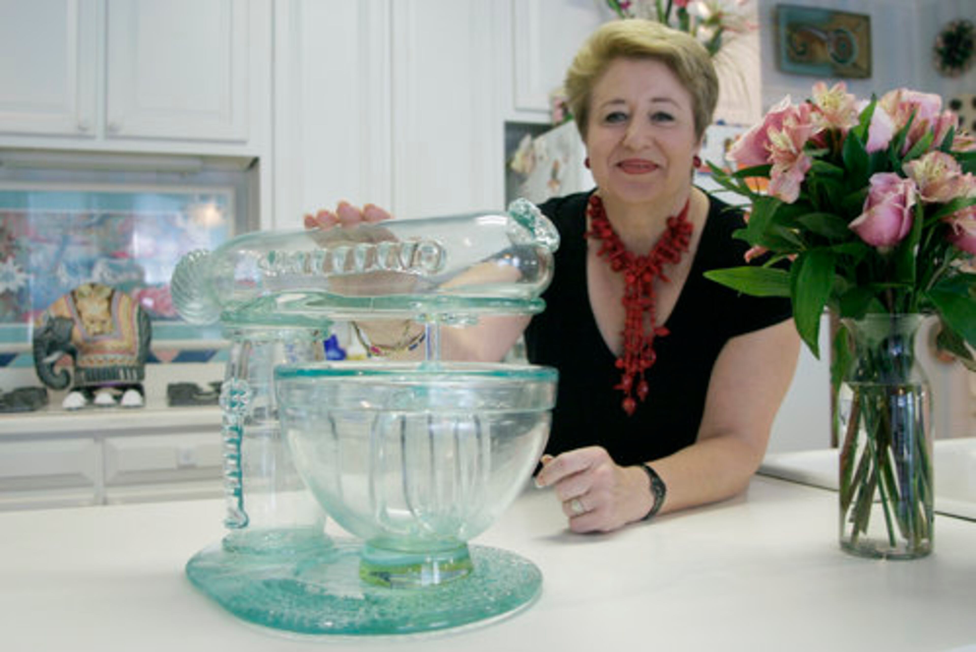 Habif bought a glass mixer to commemorate her 35 years as a caterer.