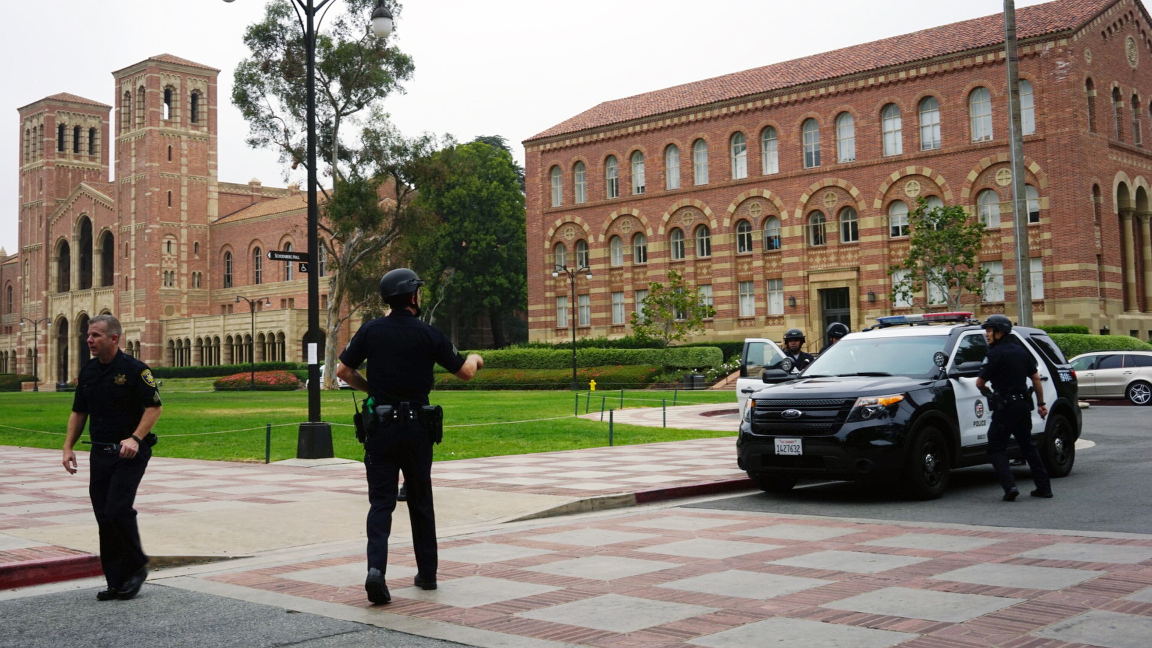 Police work at the scene of a shooting at the University of California, Los Angeles, Wednesday, June 1, 2016, in Los Angeles.(AP Photo/Christine Armario)