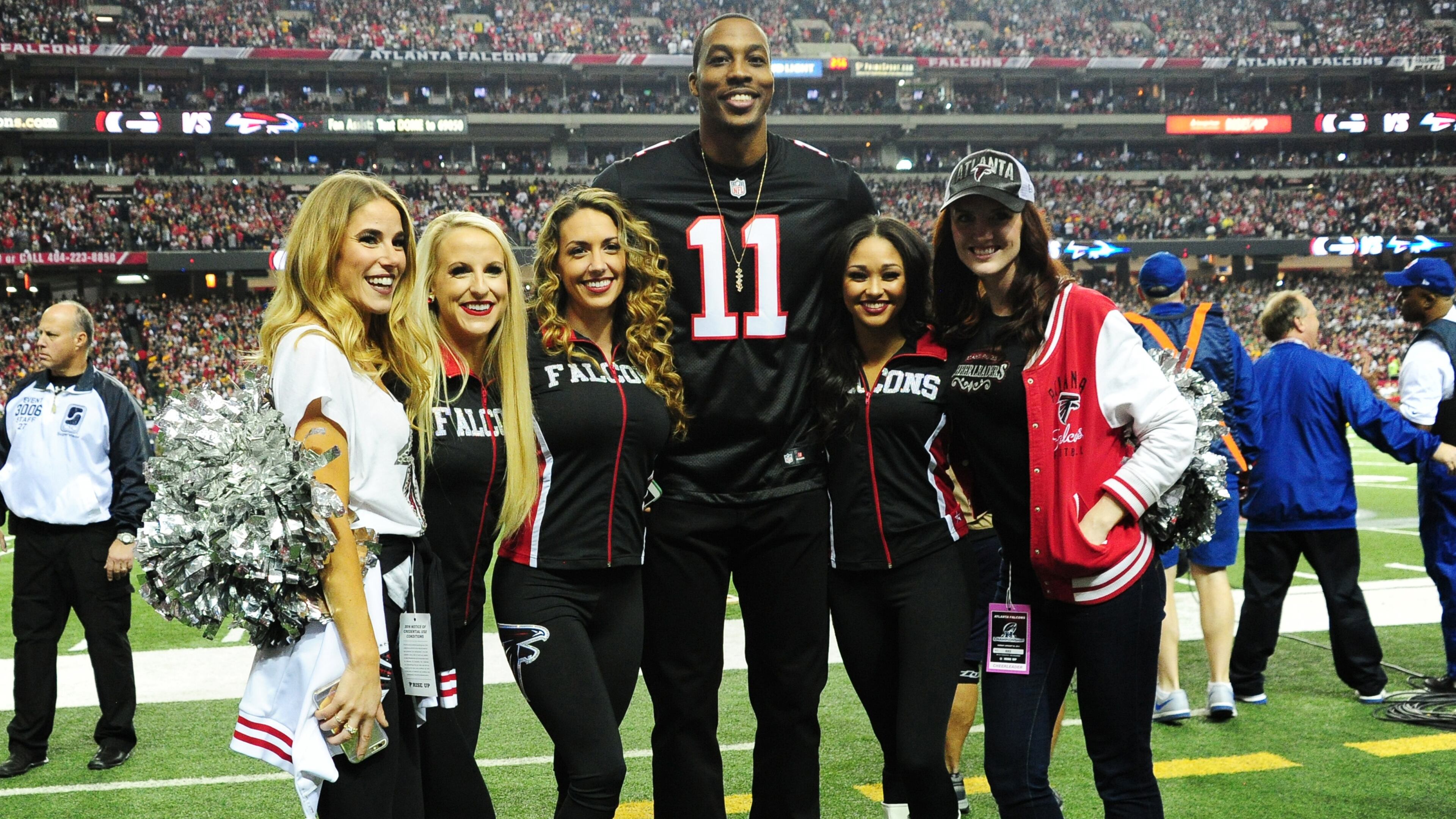 ATLANTA, GA - JANUARY 22: Dwight Howard of the Atlanta Hawks poses for a photo prior to the NFC Championship Game between the Atlanta Falcons and the Green Bay Packers at the Georgia Dome on January 22, 2017 in Atlanta, Georgia. (Photo by Scott Cunningham/Getty Images)