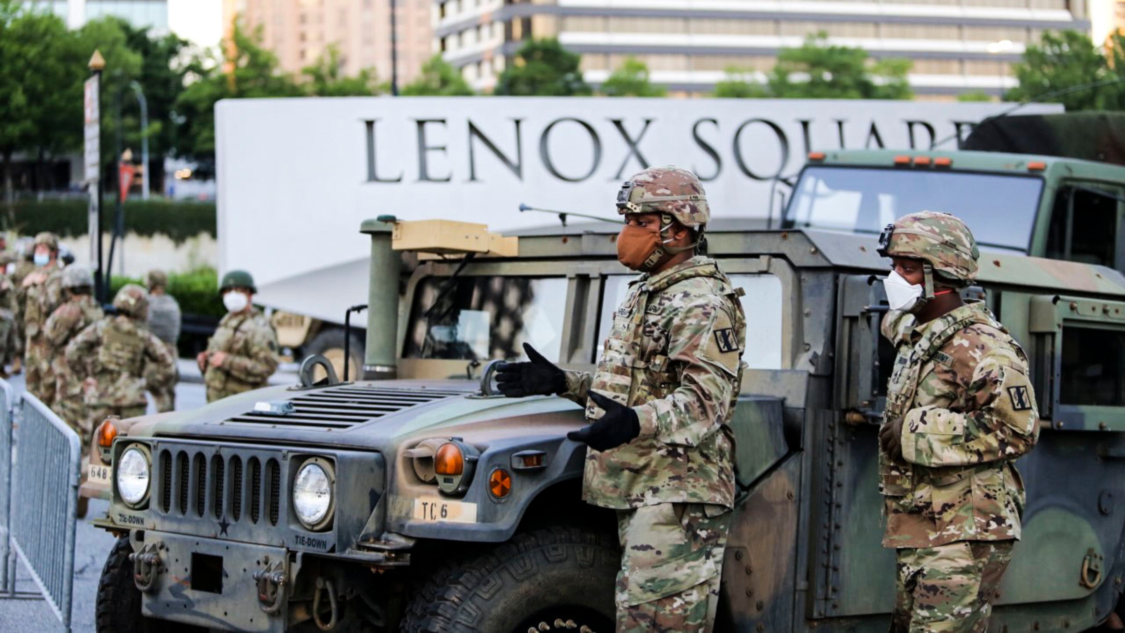 Three guardsmen were injured during a crash on I-75 in Atlanta on Tuesday afternoon.