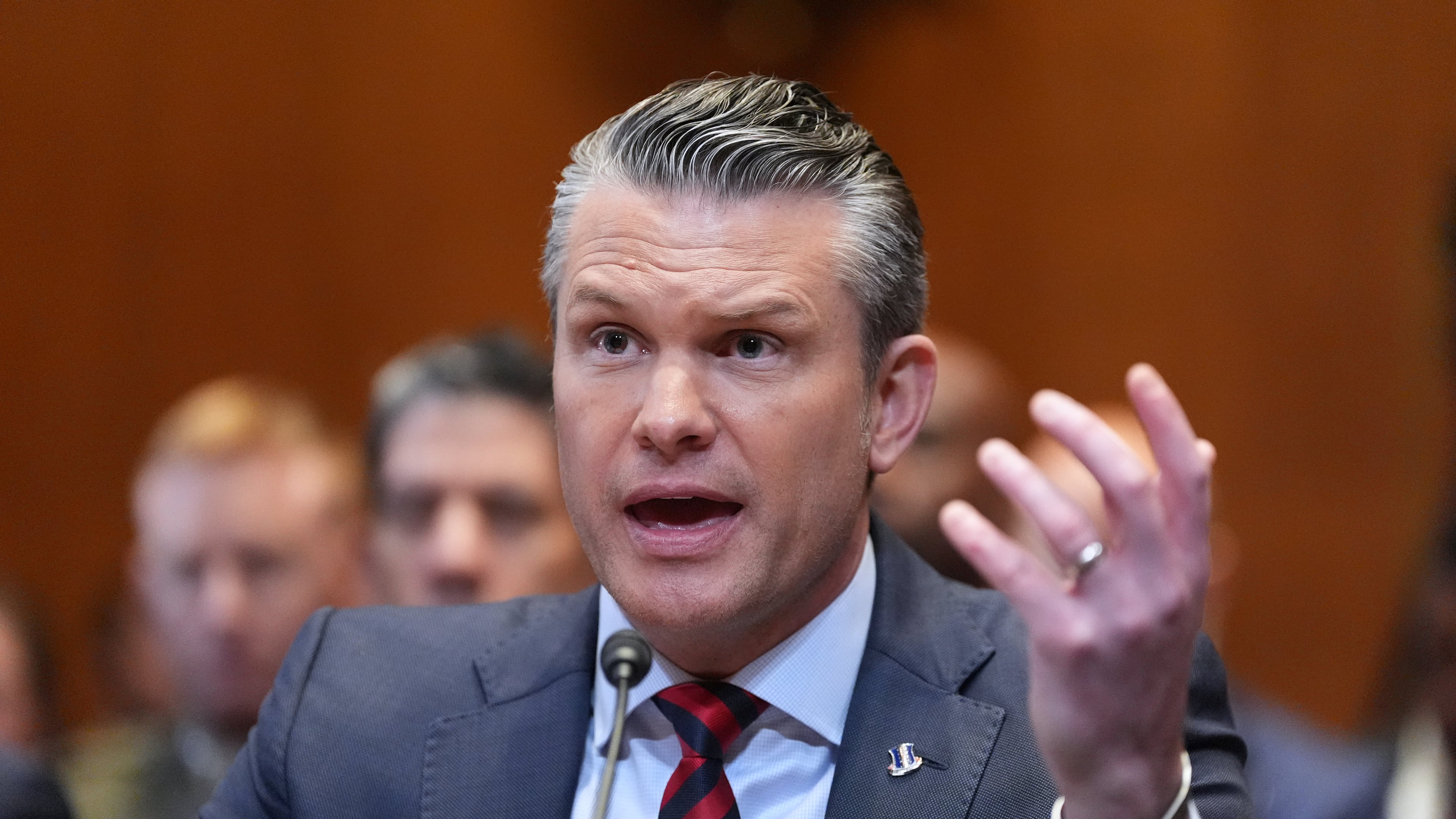 Defense Secretary Pete Hegseth testifies at a Senate Appropriations subcommittee on defense hearing on the budget request for the Department of Defense, Tuesday, May 12, 2026, in Washington. (AP Photo/Alex Brandon)
