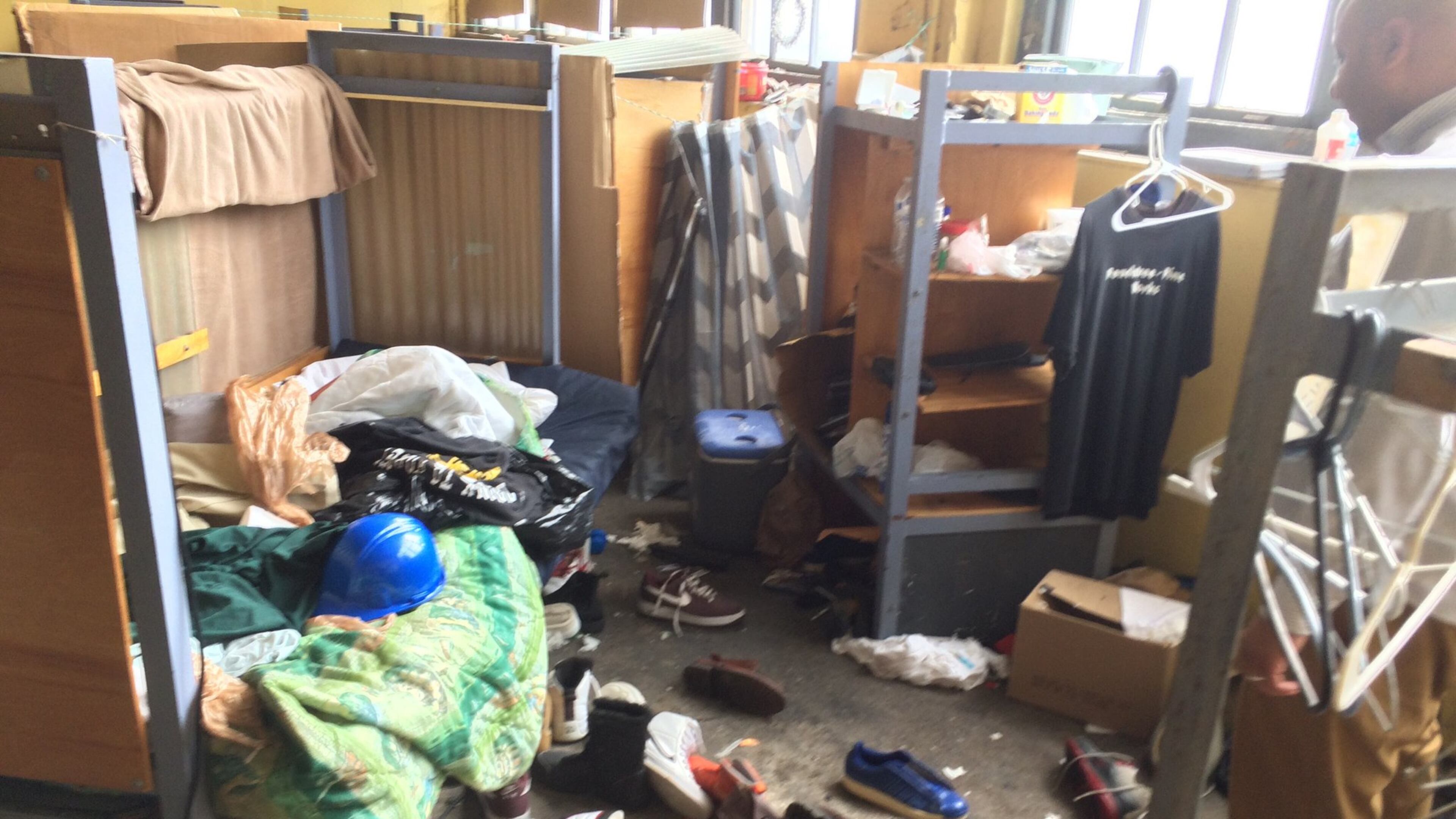 Items left behind by resident volunteers at the Peachtree-Pine homeless shelter.