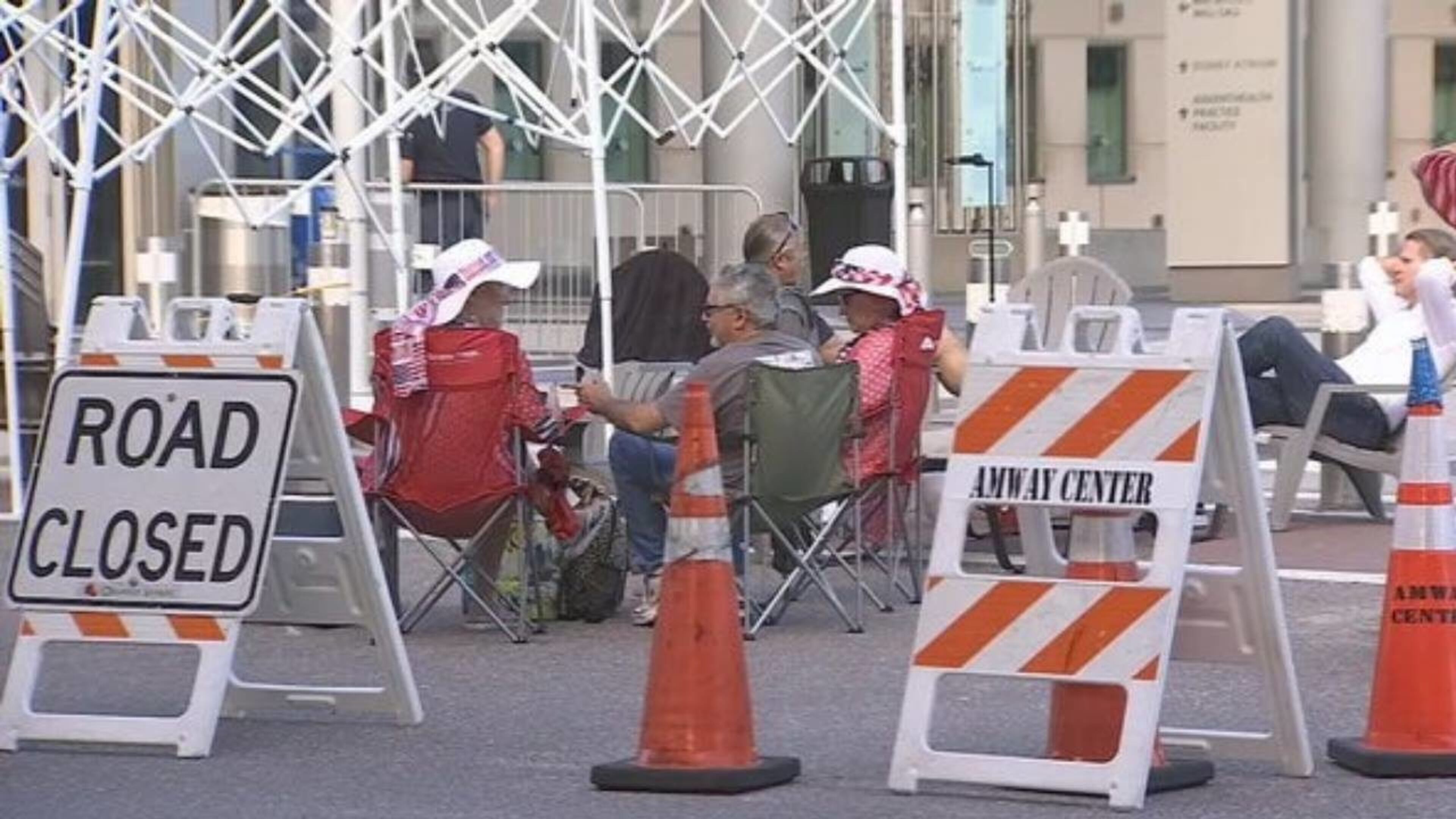 Supporters of President Donald Trump are already lining up outside the Amway Center in Orlando for Tuesday's rally.