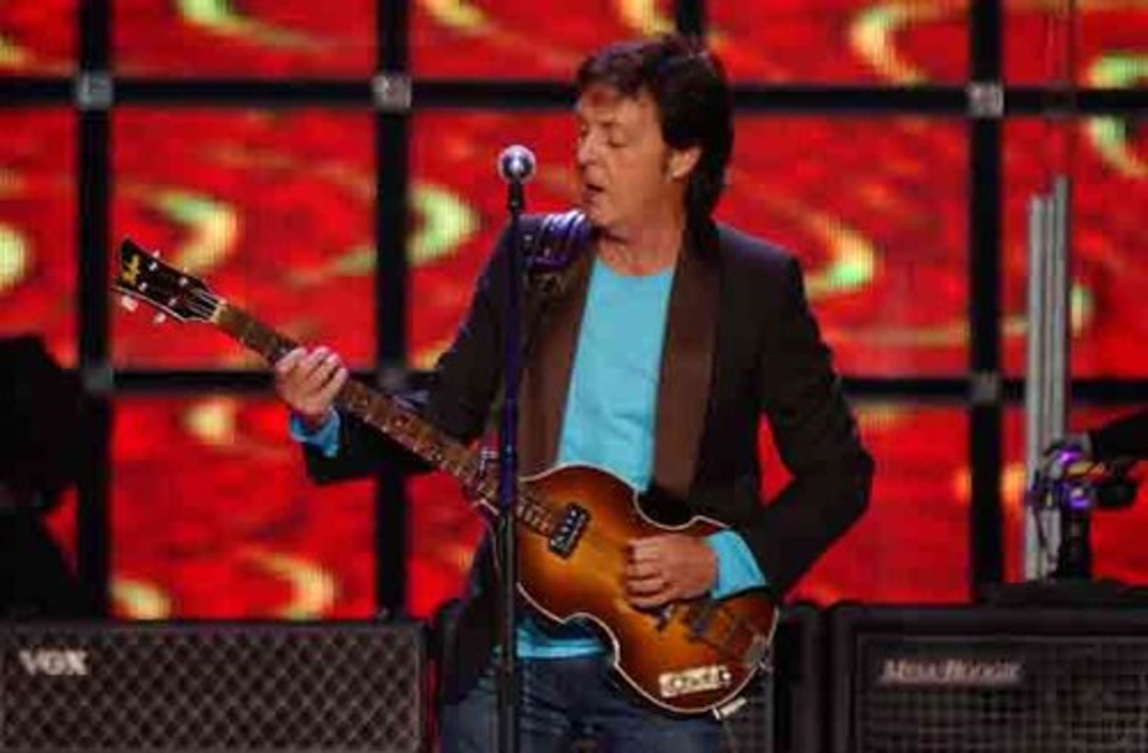 Paul McCartney at Philips Arena on Sept. 20, 2005, as he and his band opened with "Magical Mystery Tour."