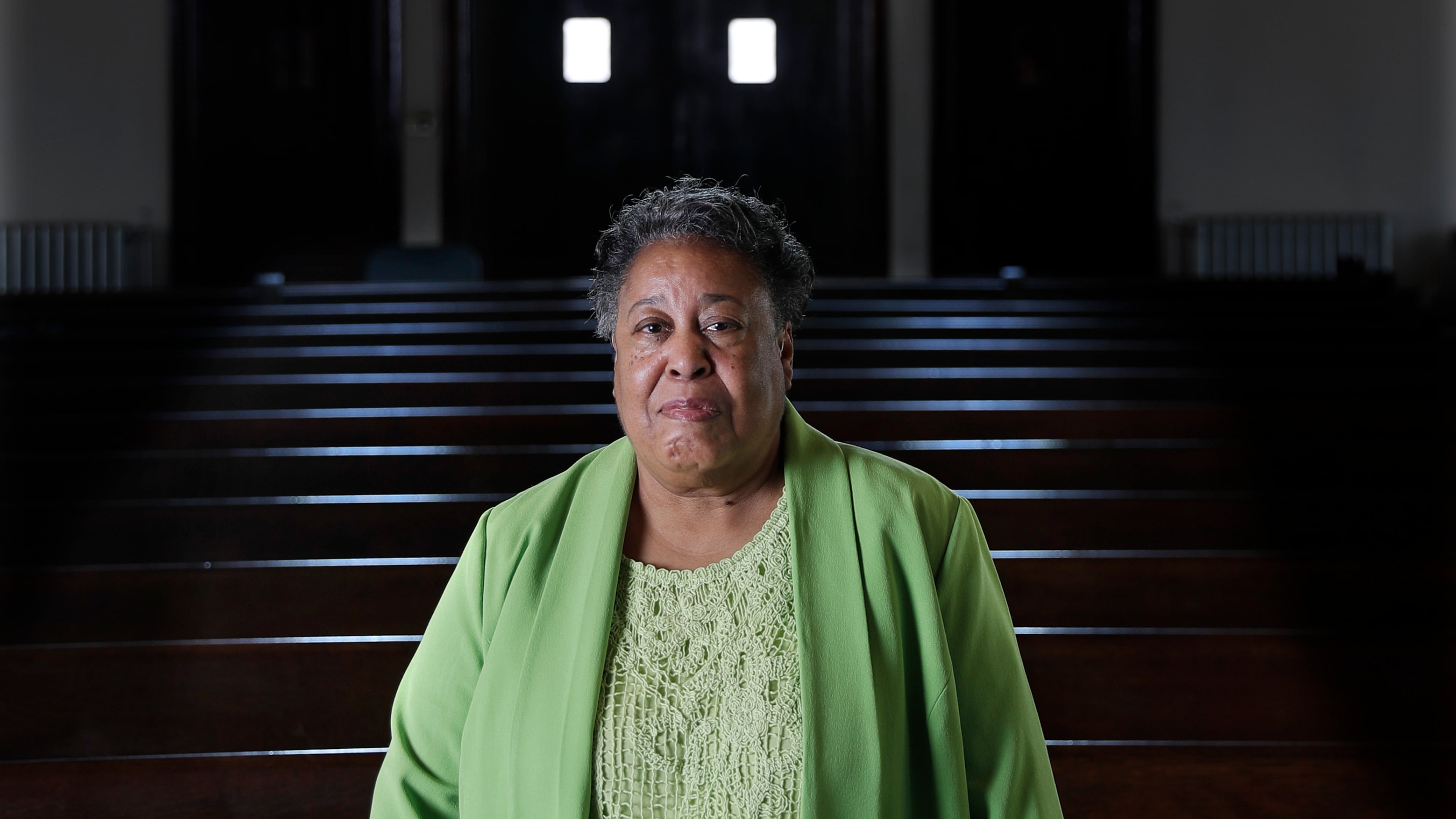 FILE - Clara Ester stands in the Centenary United Methodist Church in Memphis, Tenn., on March 17, 2018. (AP Photo/Mark Humphrey, File)
