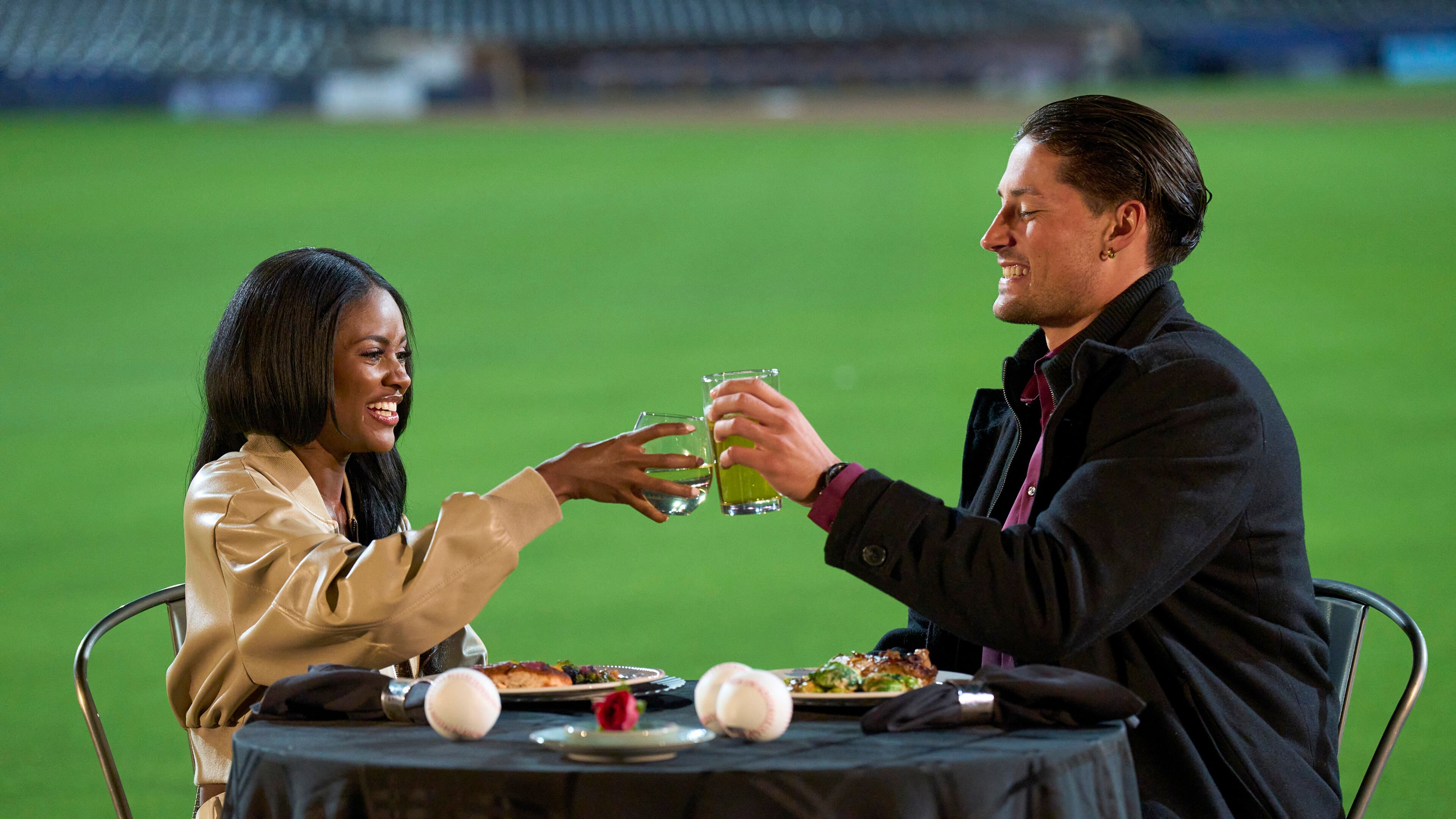 Brayden Bowers with Charity Lawson at Petco Park in San Diego during the July 10 episode. (ABC/Craig Sjodin)
CHARITY LAWSON, BRAYDEN