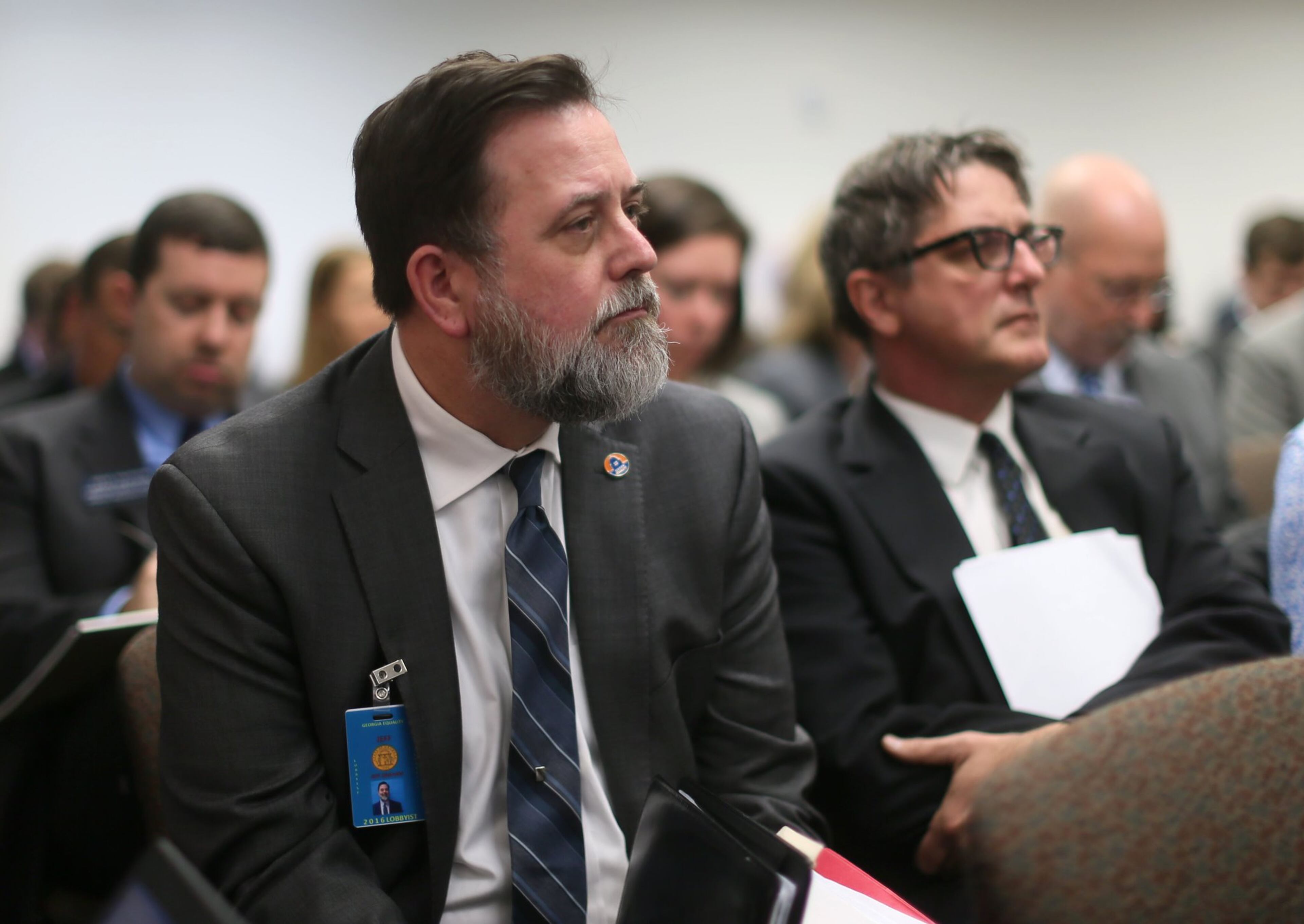 Jeff Graham (left), Executive Director of Georgia Equality, is one of the advocates for people living with HIV/AIDS in Georgia who have accused the City of Atlanta of mismanaging a federal grant. But in 2022, Graham said the city's program is finally processing contracts, invoices and payments for service providers. BOB ANDRES / BANDRES@AJC.COM