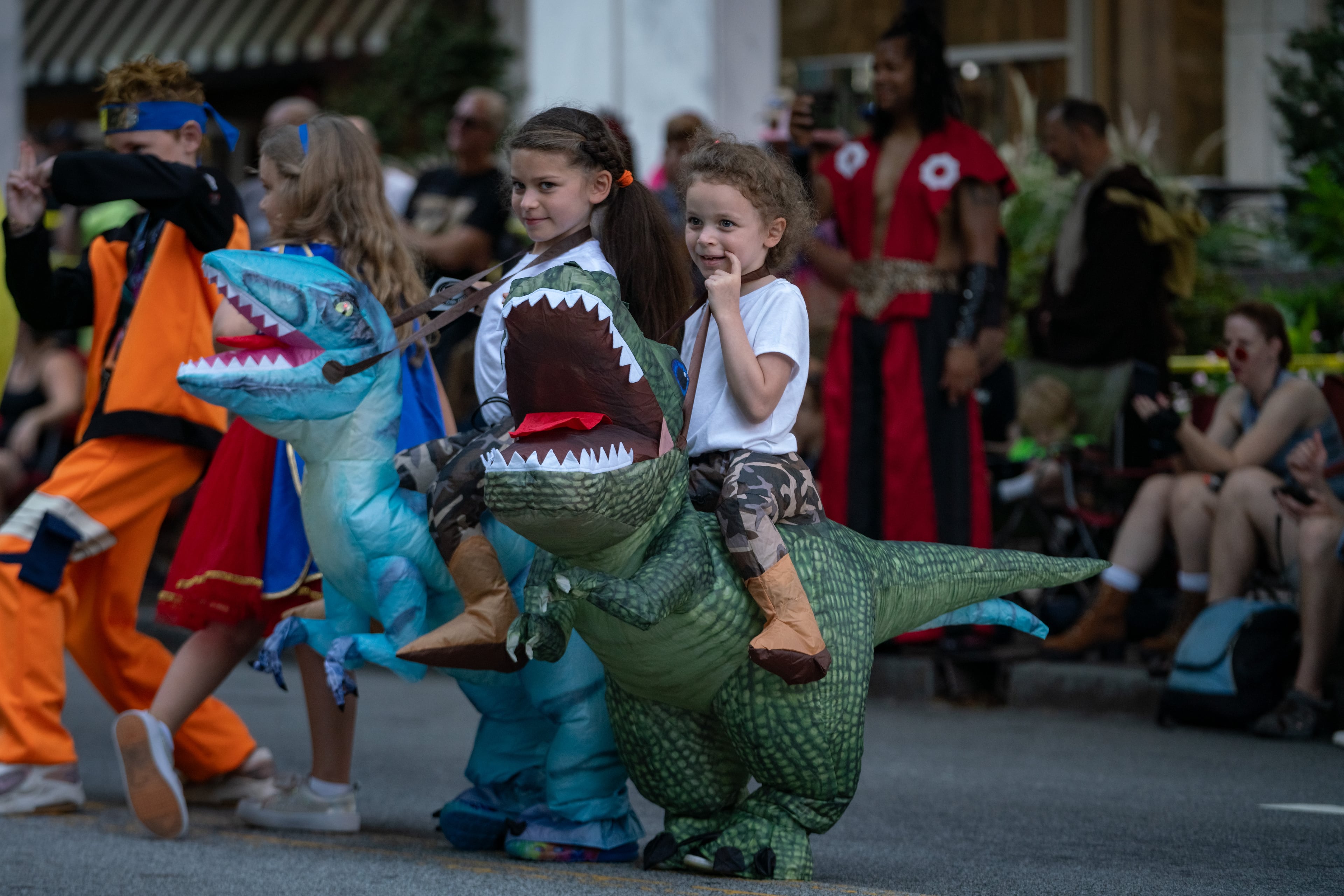Thousands lined up along Peachtree Street on Saturday morning, August 31, 2024, for the annual Dragon Con parade in Atlanta. (Ben Hendren for The Atlanta Journal-Constitution)